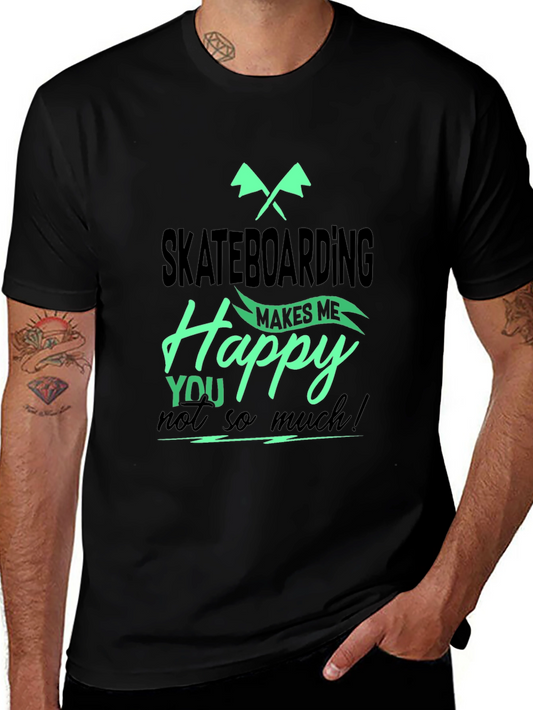 Skateboarding Makes Me Happy Graphic Tee