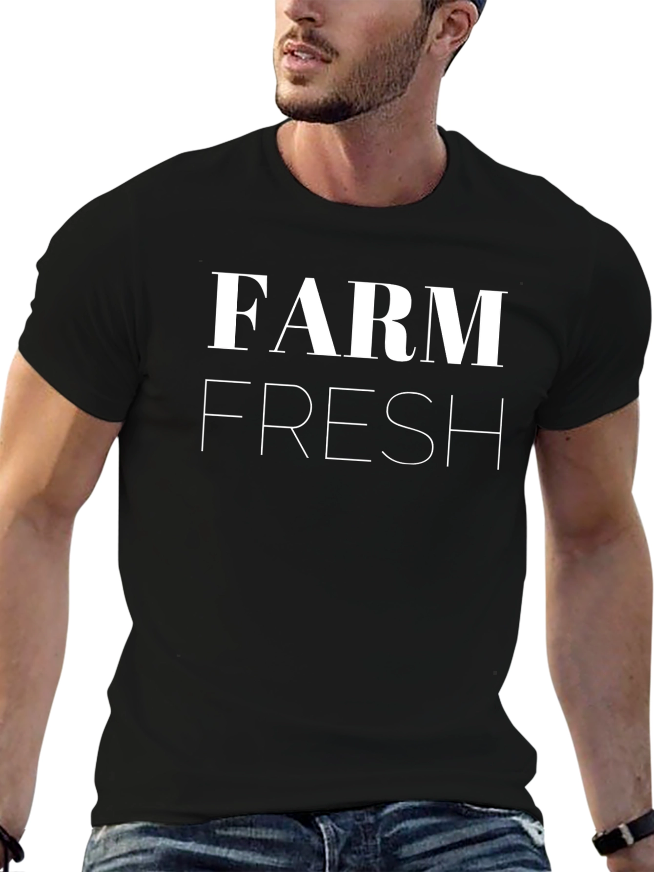 Farm Fresh Graphic Tee - Black Cotton Casual T-Shirt