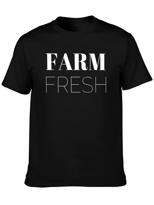 Farm Fresh Graphic Tee - Black Cotton Casual T-Shirt