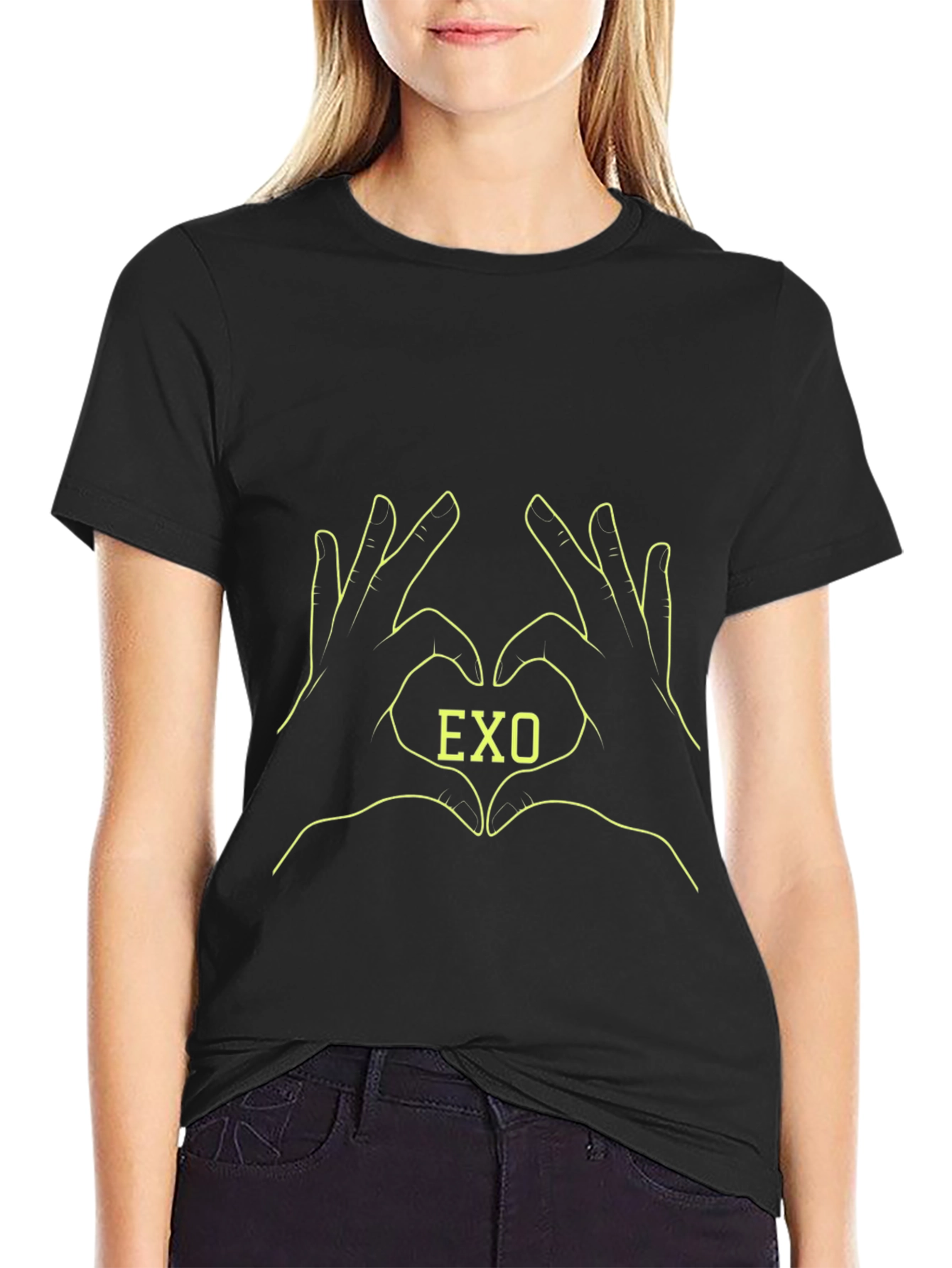 EXO Heart Hands Black T-Shirt