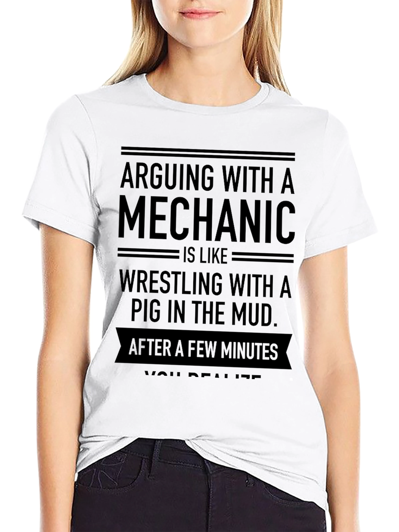 Mechanic Pig Mud Mens T-Shirt