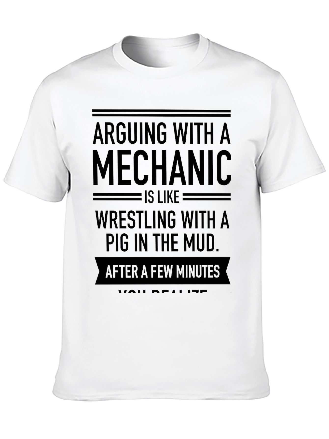 Mechanic Pig Mud Mens T-Shirt