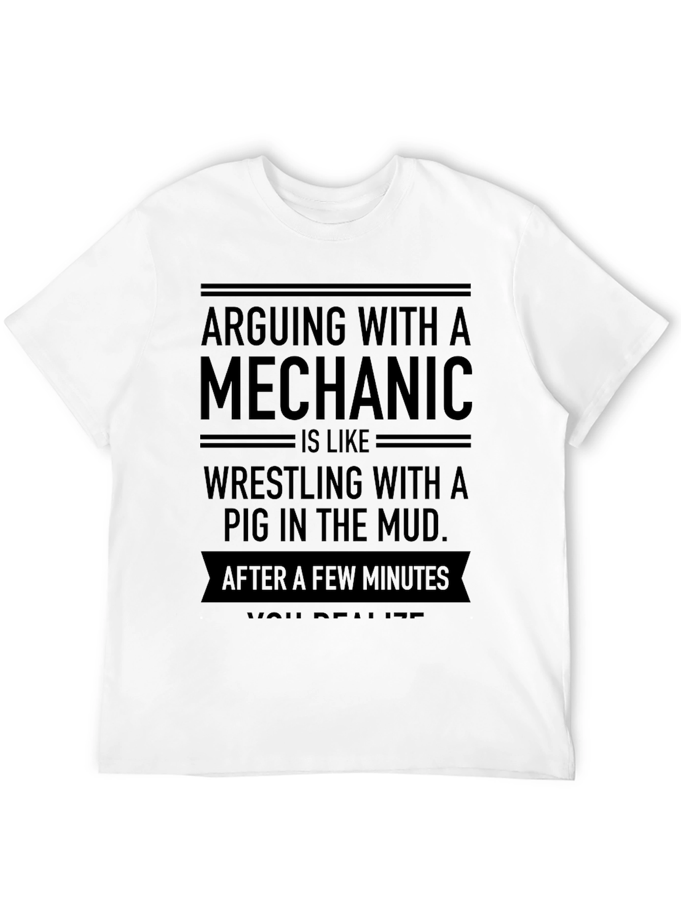 Mechanic Pig Mud Mens T-Shirt