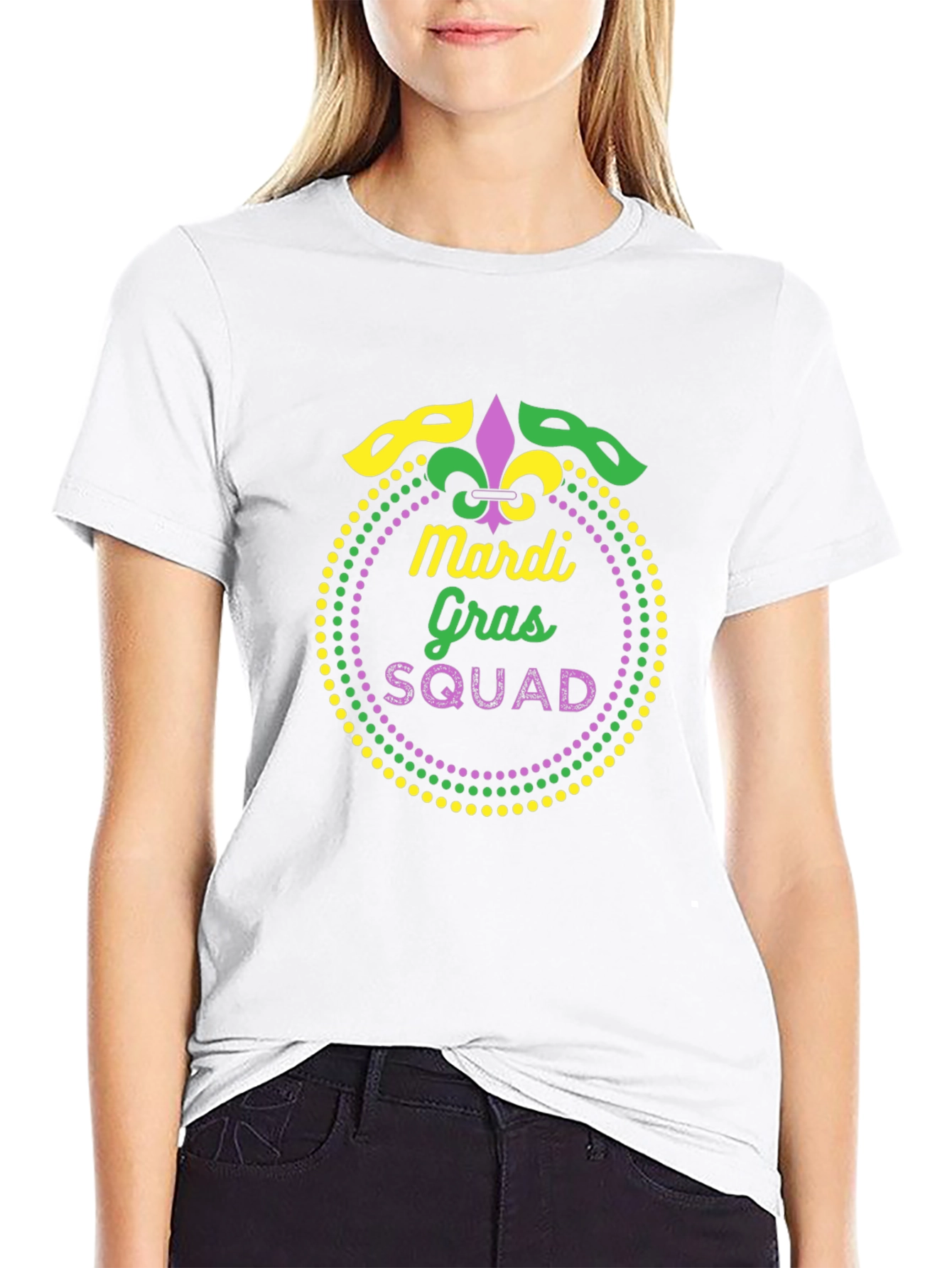Mardi Gras Squad Graphic Tee - Black