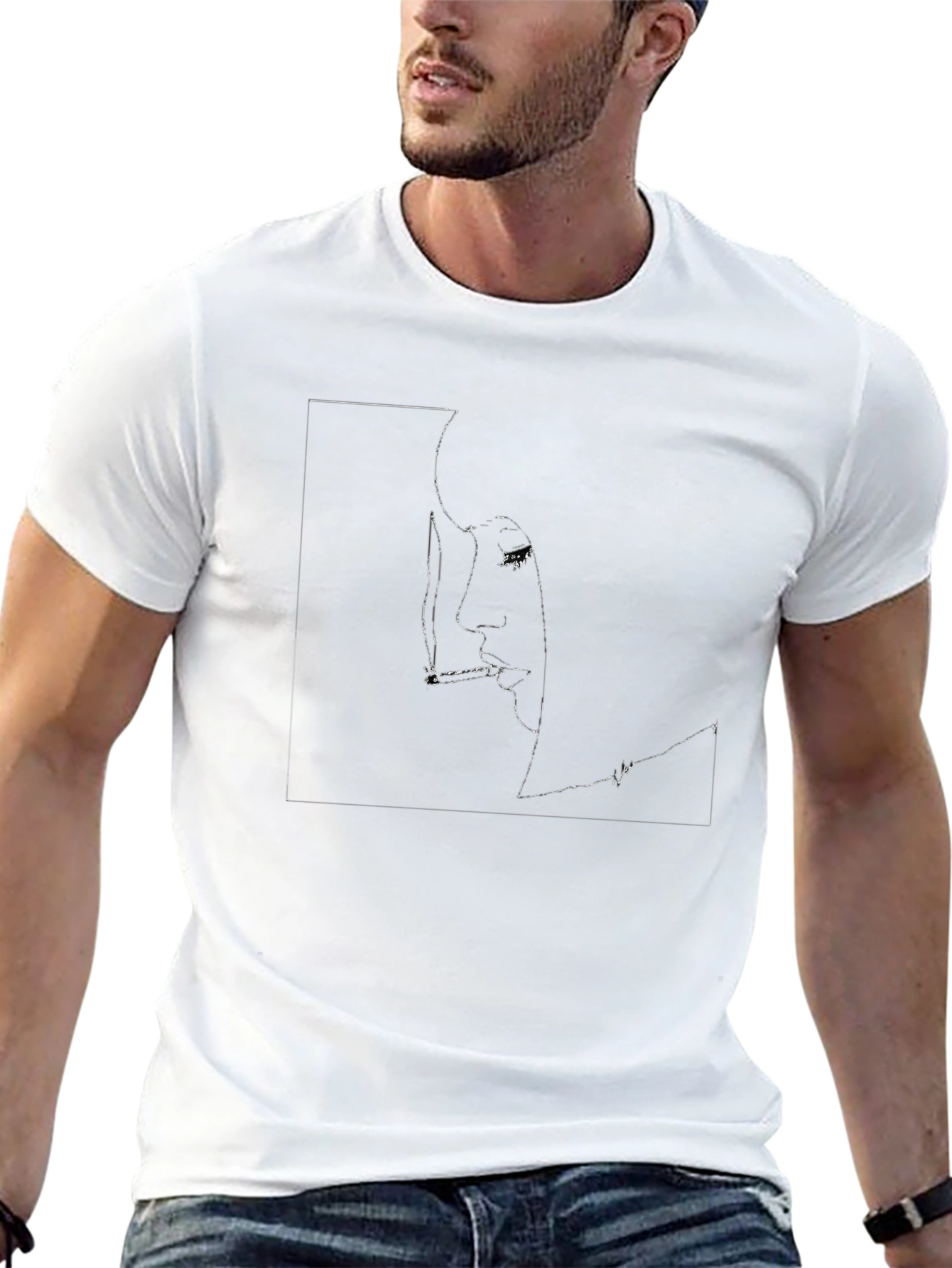 Mens Black Graphic Tee - Smoker Design