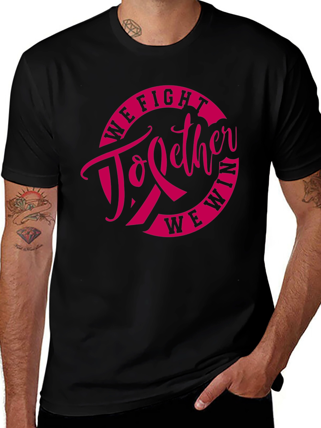 We Fight Together to Win Breast Cancer Awareness T-Shirt