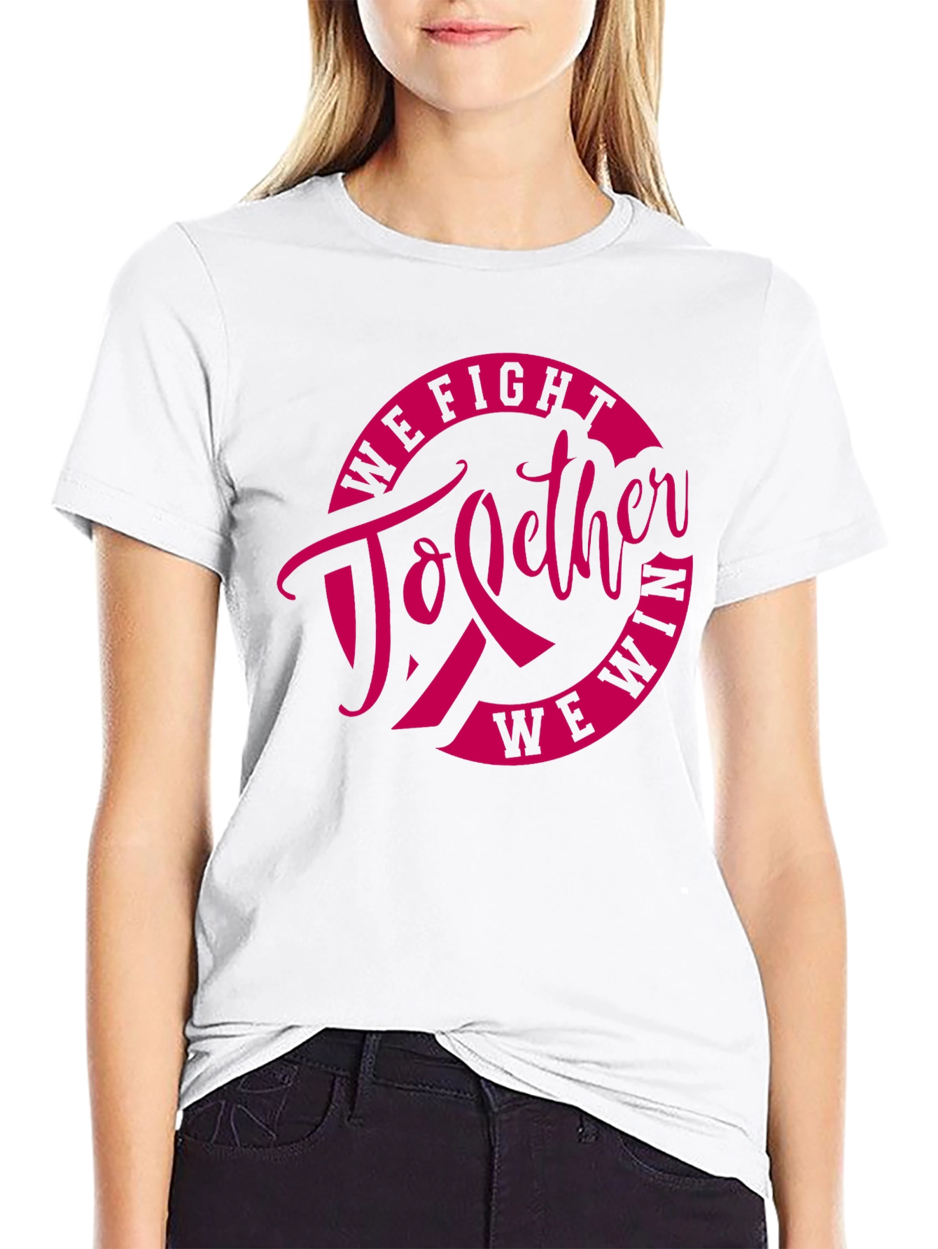 We Fight Together to Win Breast Cancer Awareness T-Shirt