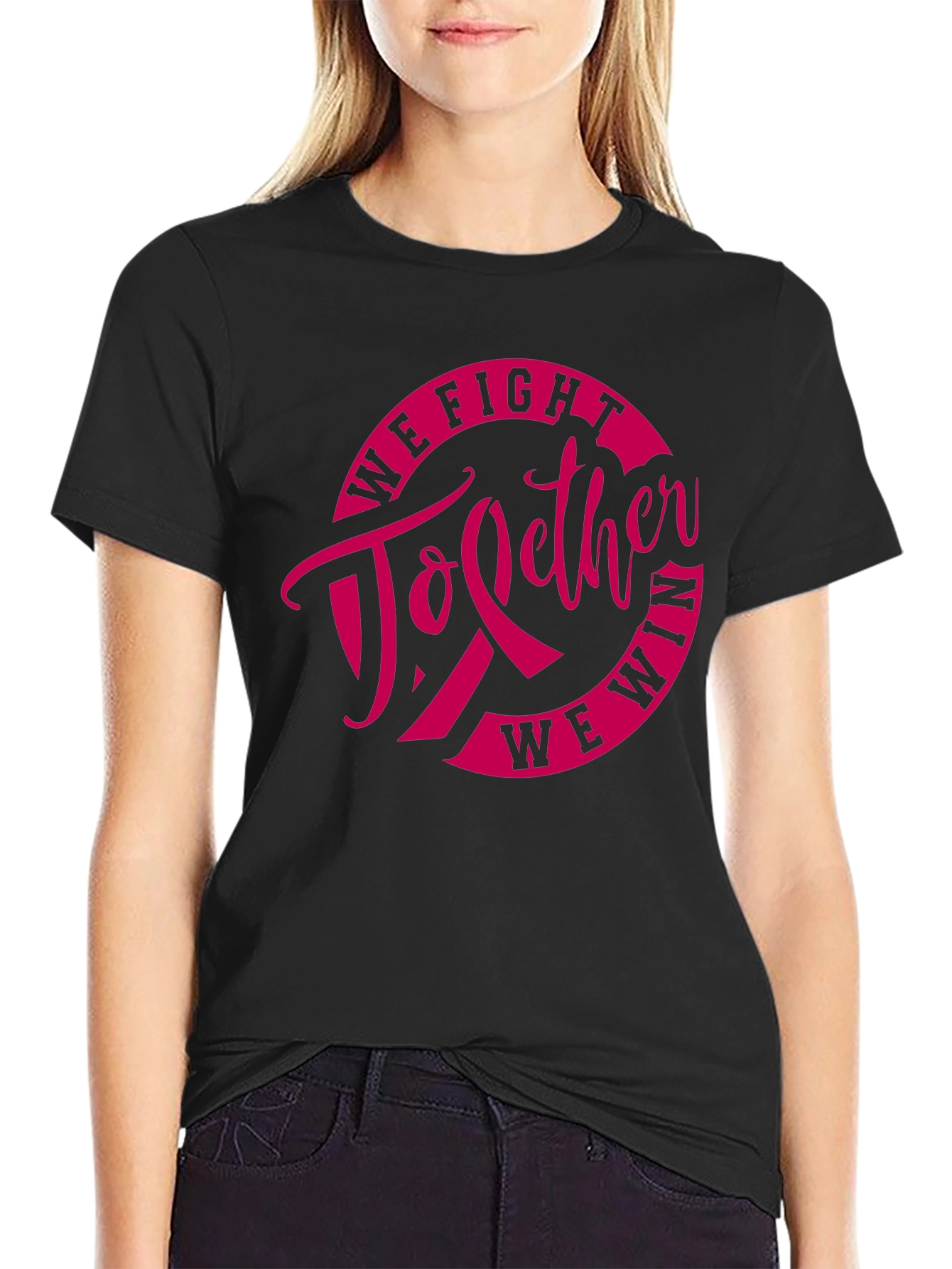 We Fight Together to Win Breast Cancer Awareness T-Shirt