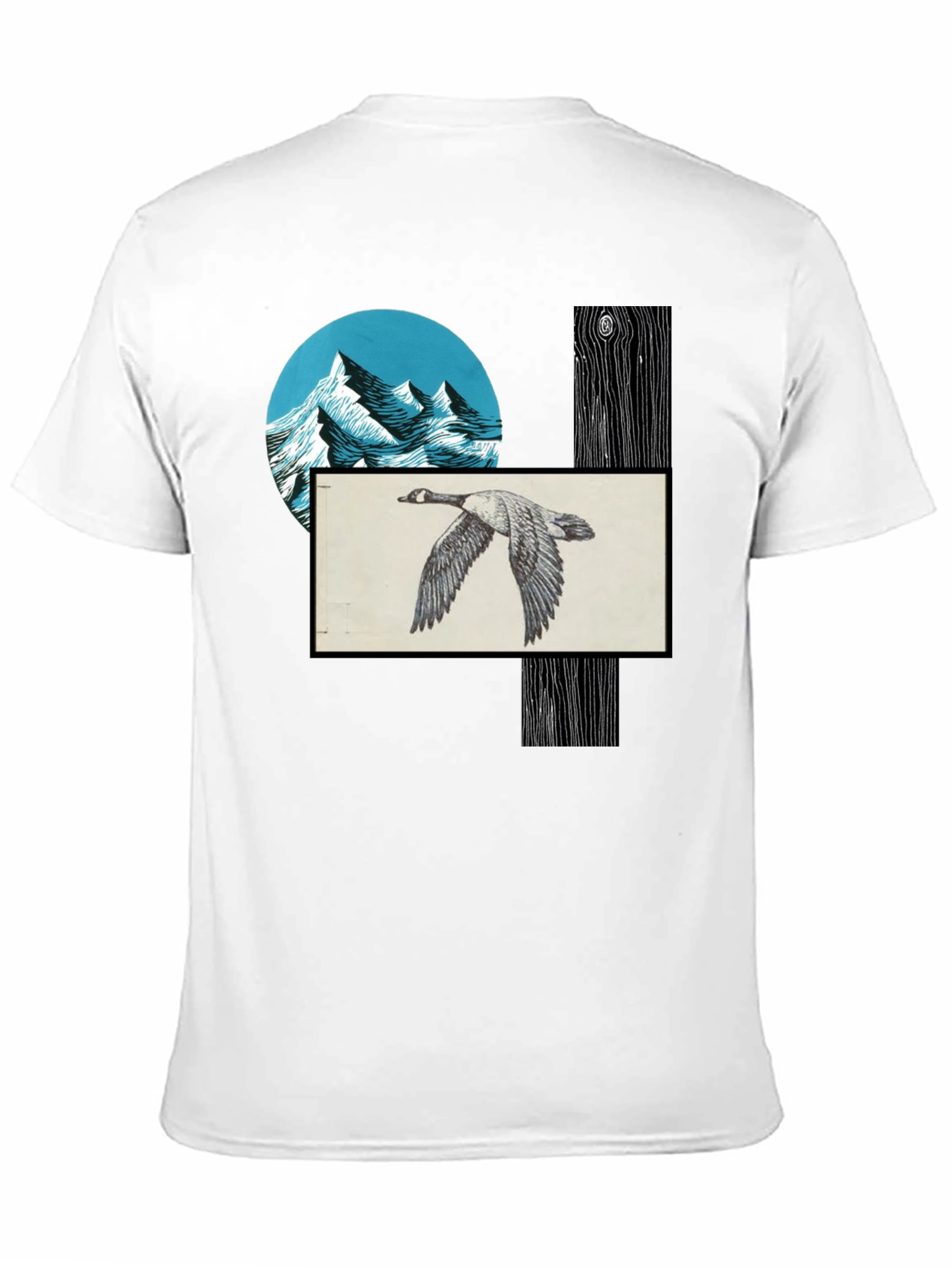 Nature Scene Graphic Tee - Mountain Goose Woodgrain