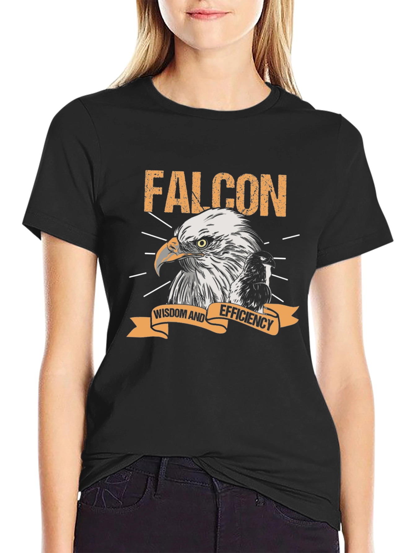 Falcon Wisdom & Efficiency Graphic Tee - Black