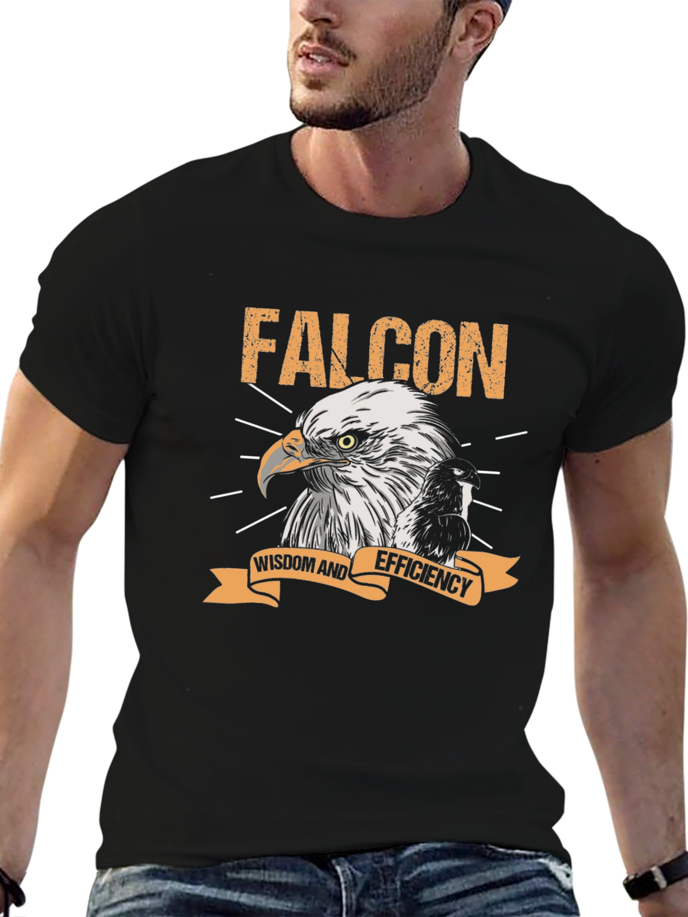 Falcon Wisdom & Efficiency Graphic Tee - Black