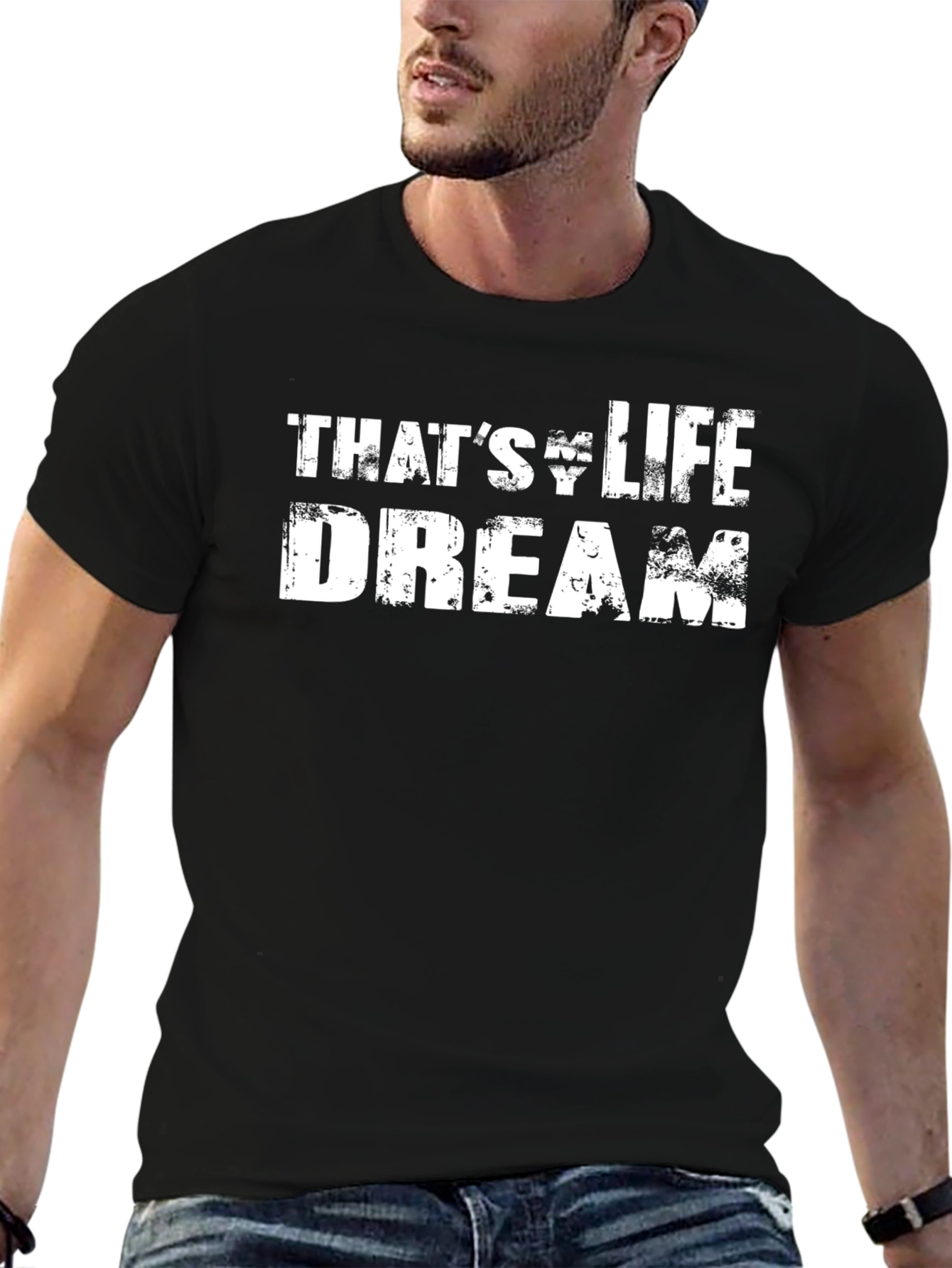 Thats Life Dream Graphic Tee - Mens Black T-Shirt