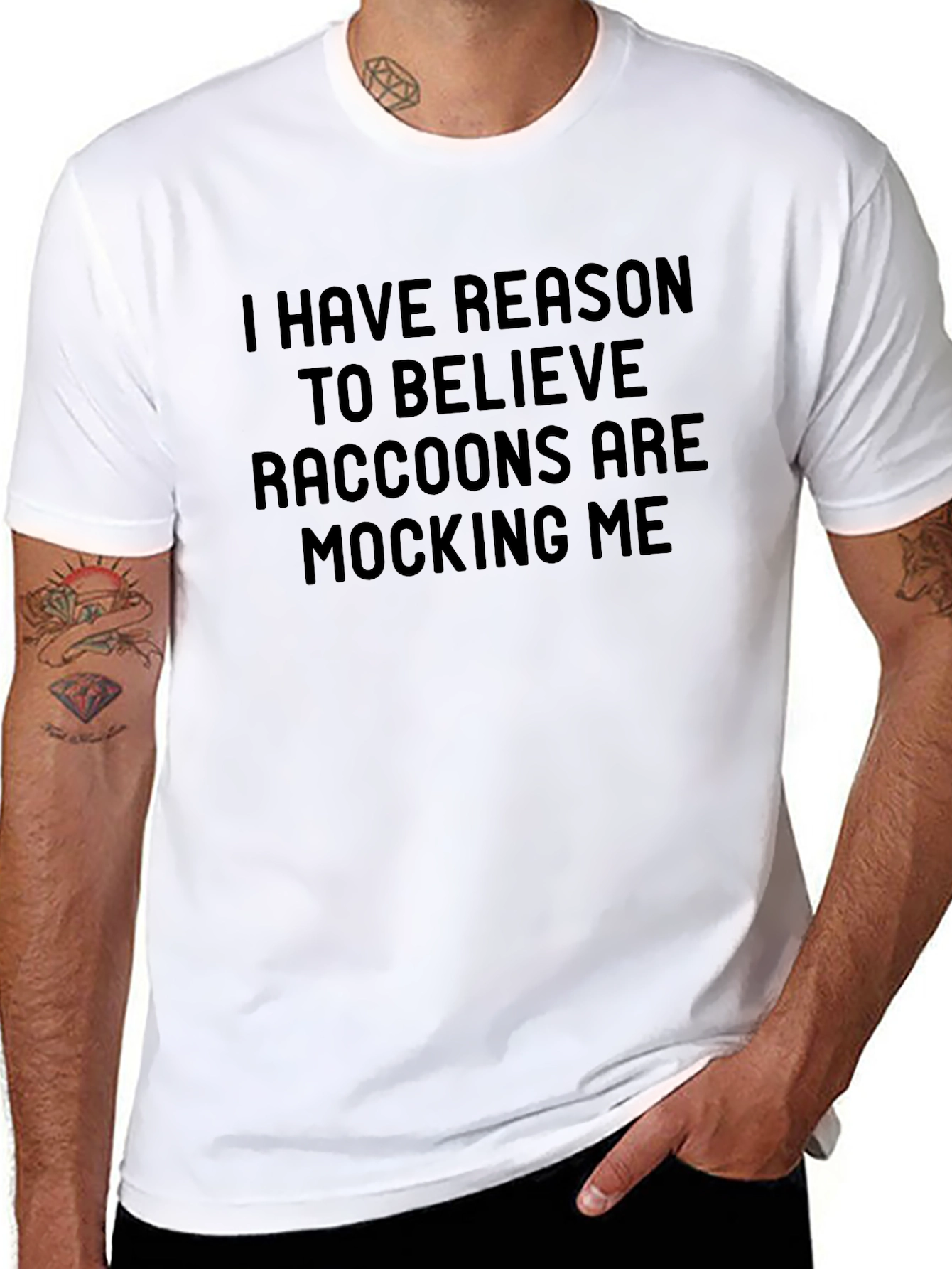 Raccoon Mocking Funny Graphic T-Shirt