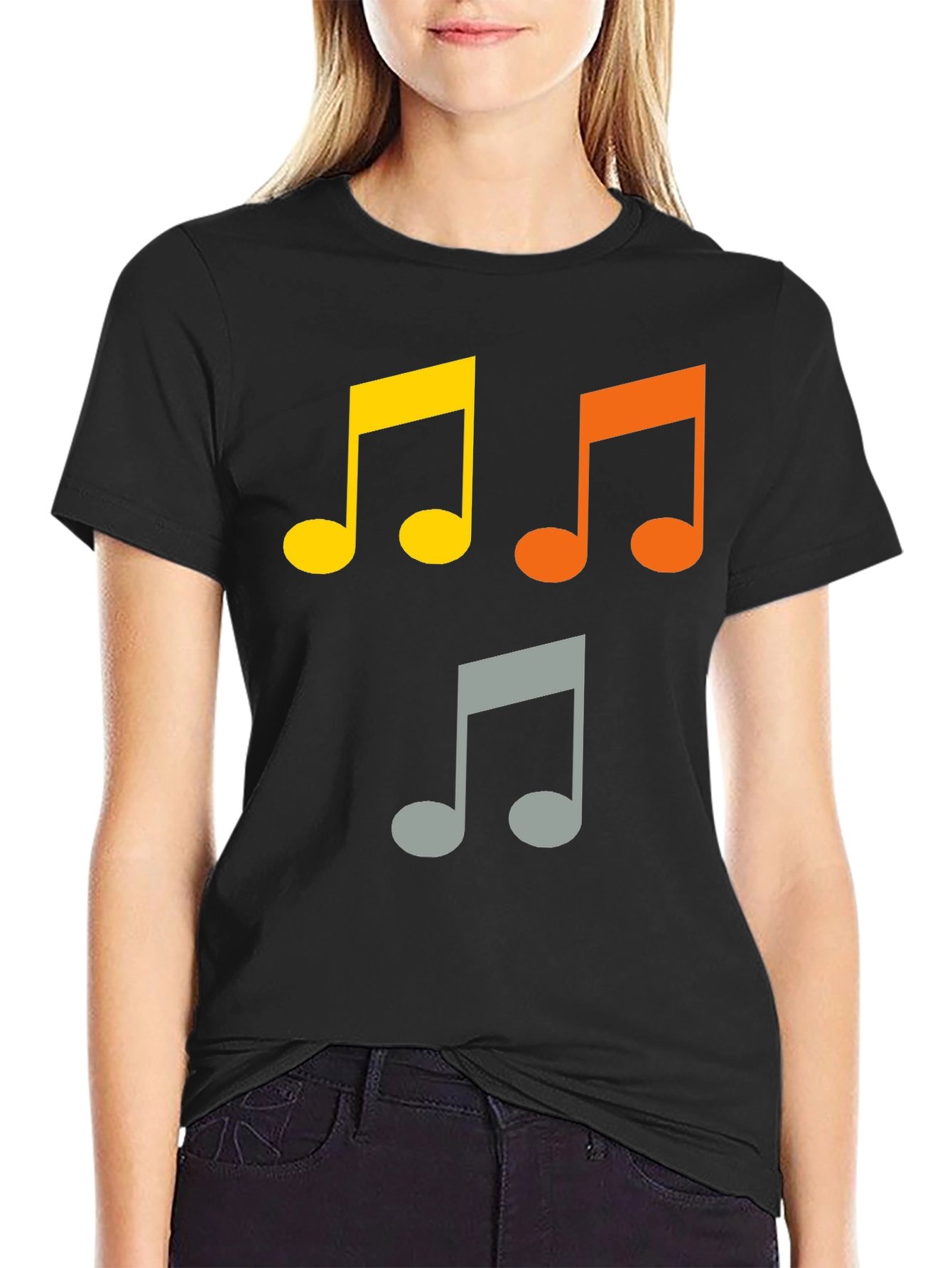 Musical Note T-Shirt - Black Cotton Tee