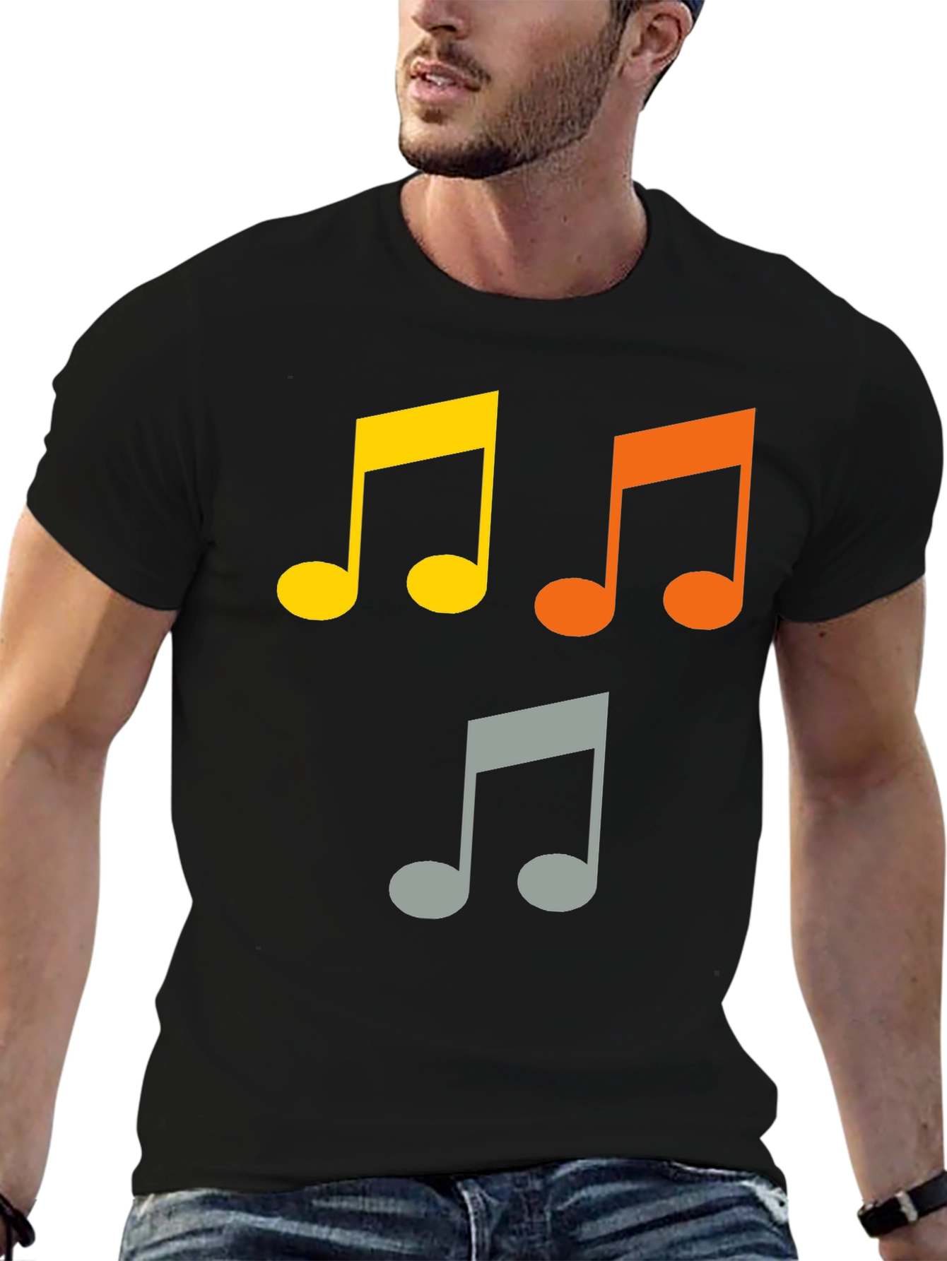 Musical Note T-Shirt - Black Cotton Tee