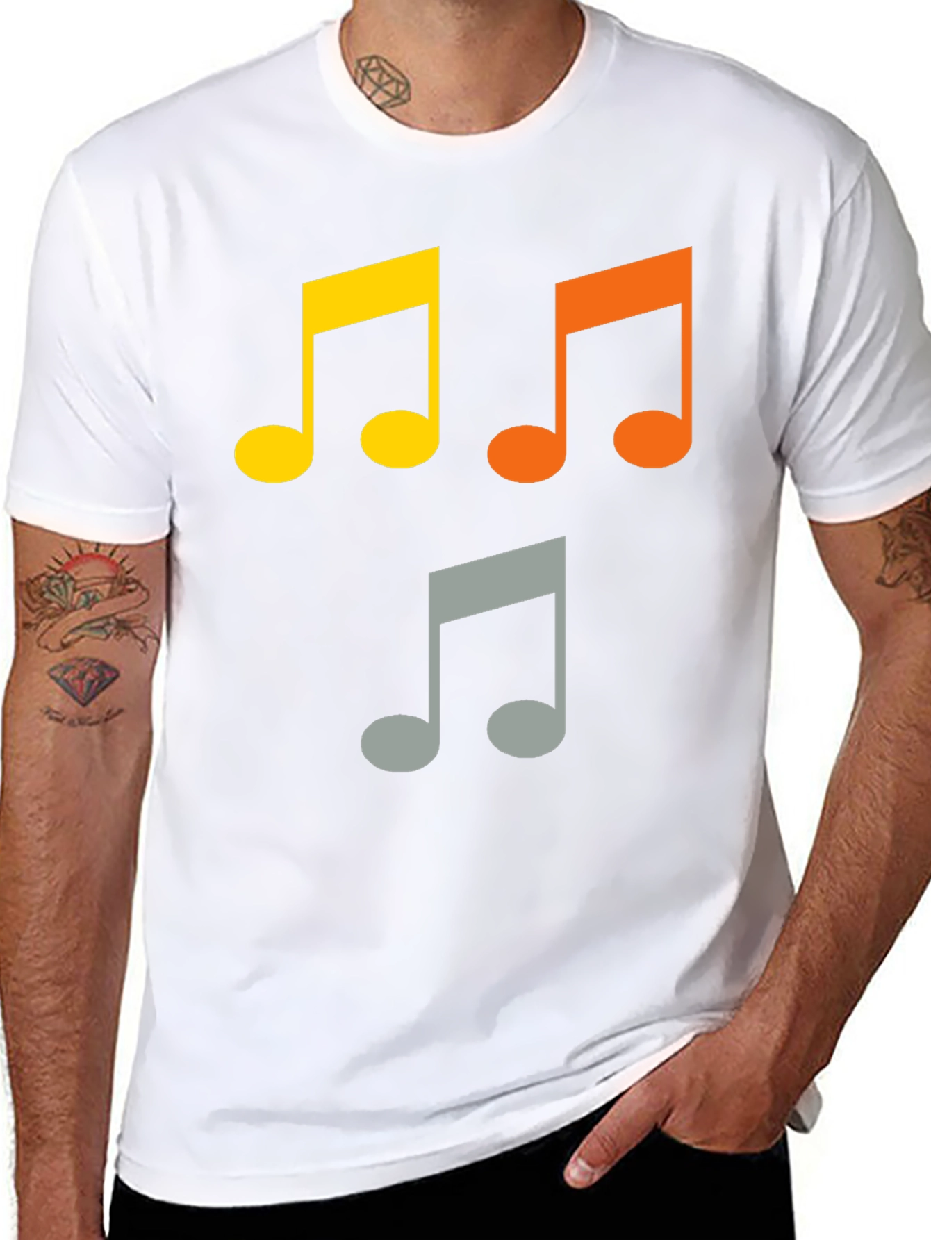 Musical Note T-Shirt - Black Cotton Tee