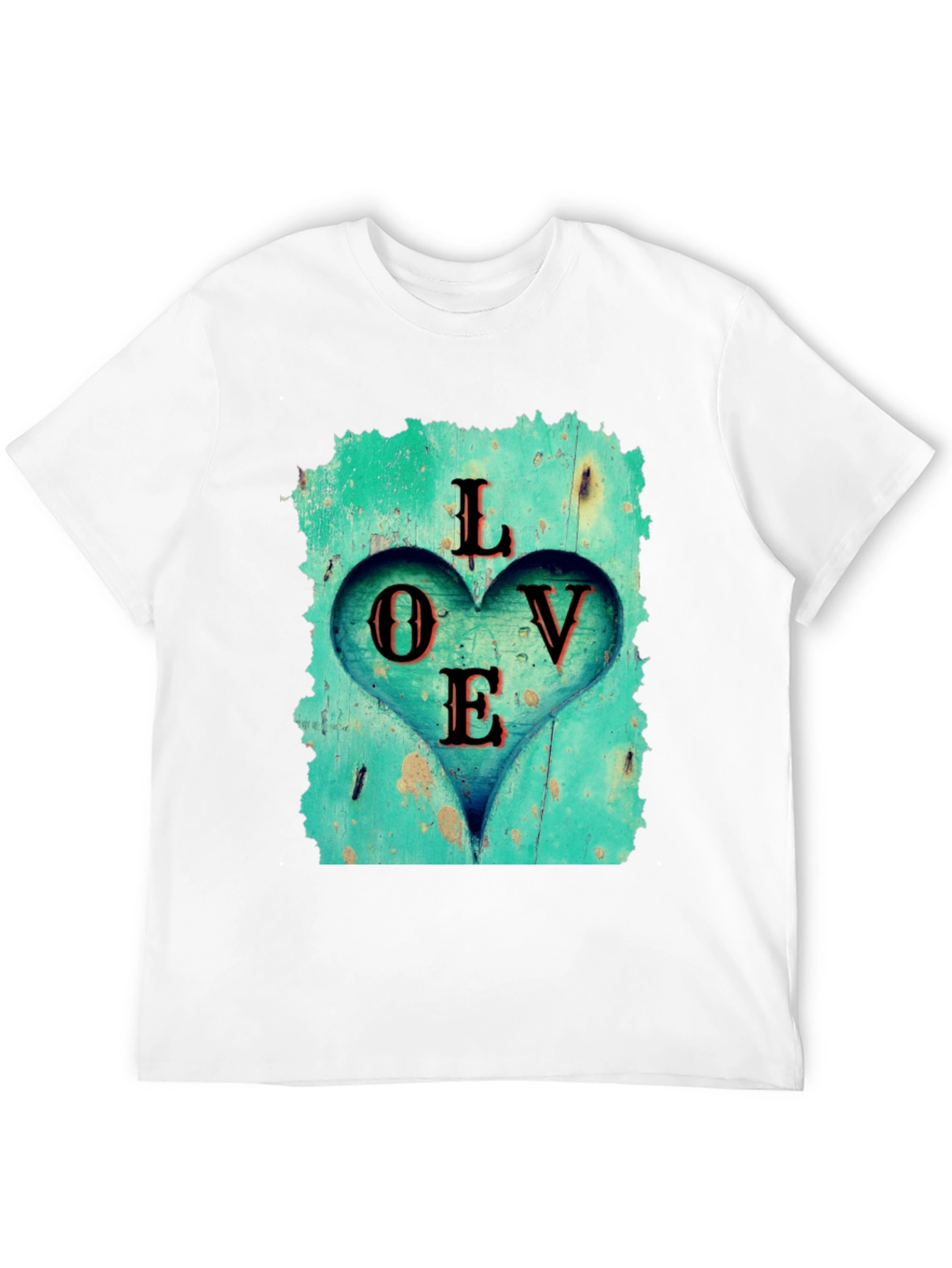 Love Heart Graphic Tee - Black Casual T-Shirt