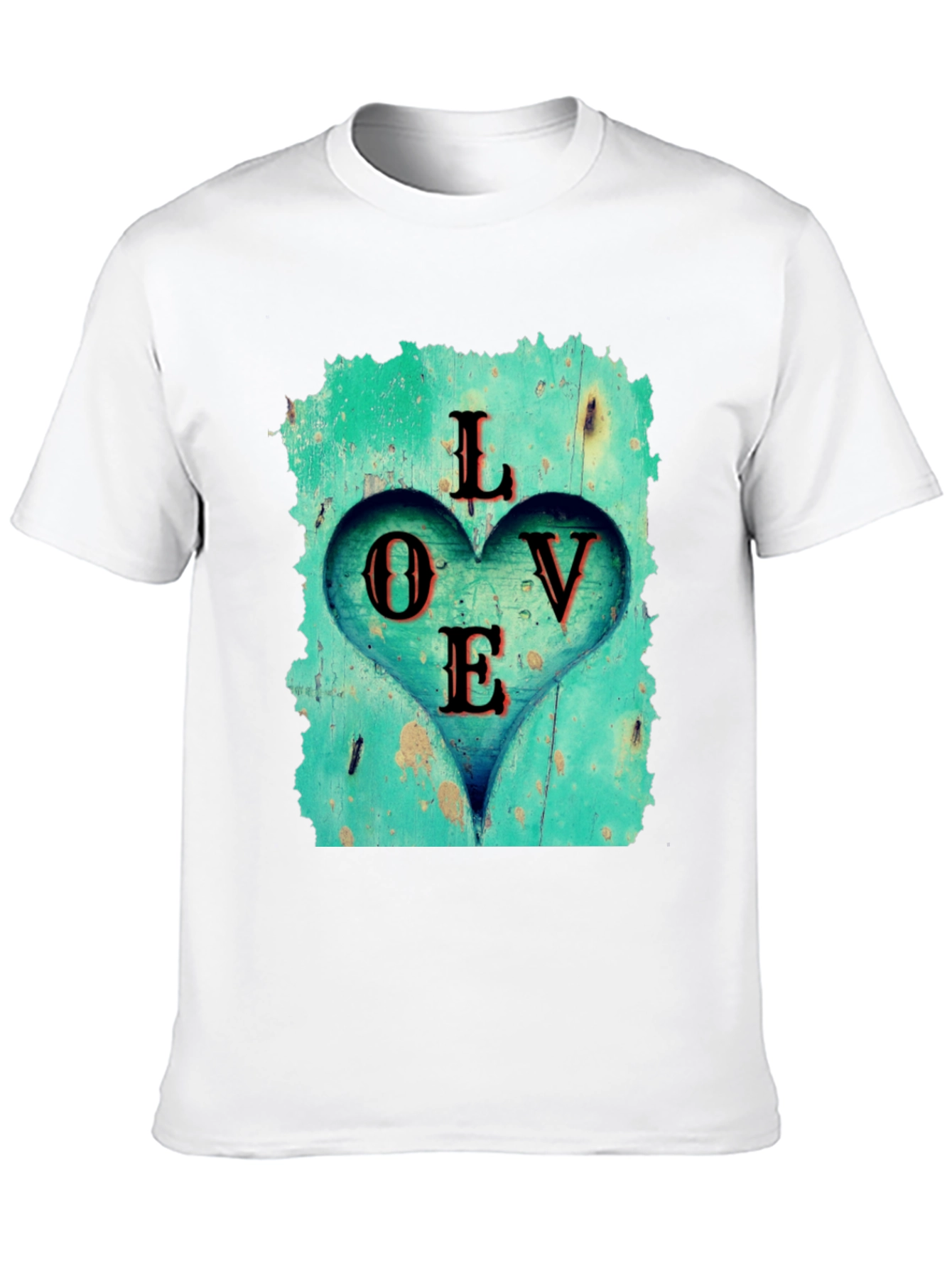 Love Heart Graphic Tee - Black Casual T-Shirt