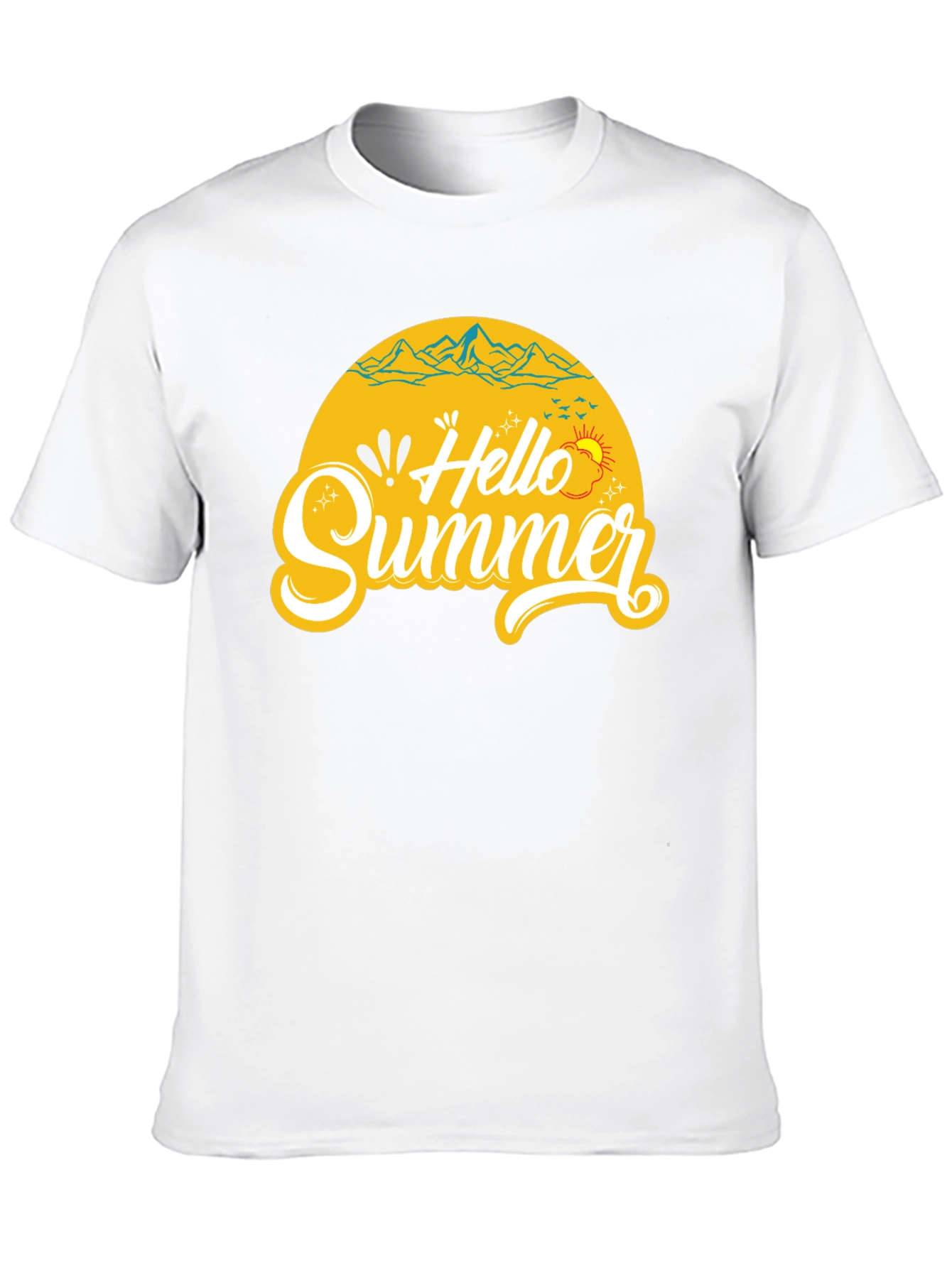 Hello Summer Black Graphic T-Shirt
