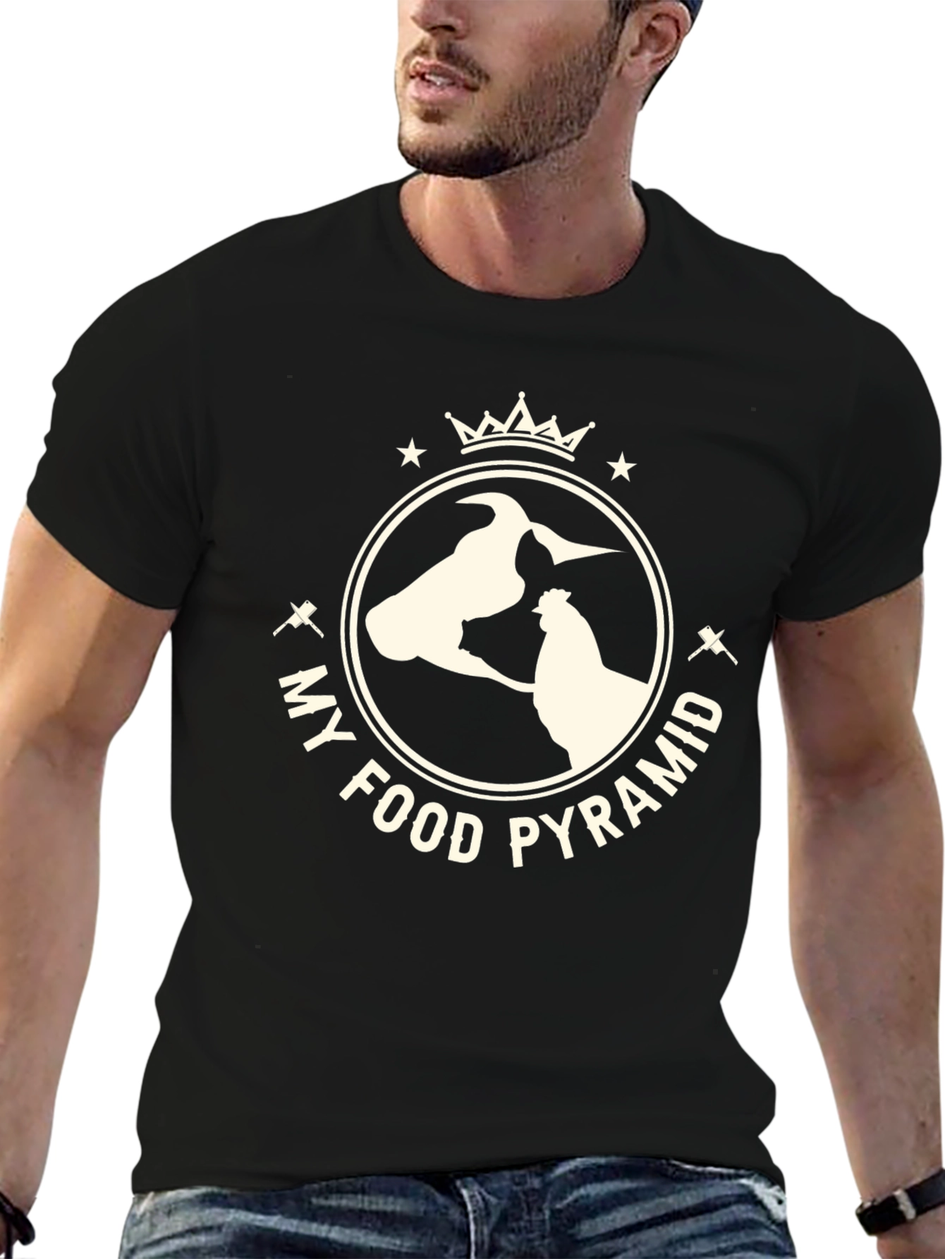 My Food Pyramid Graphic Tee - Funny Animal Shirt