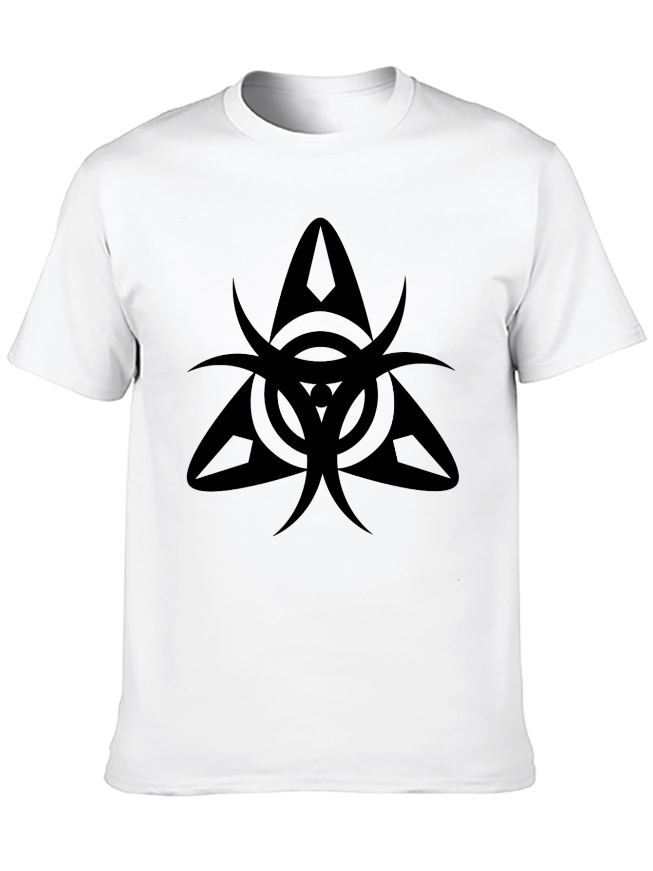 Mens Black Graphic Tee - Triangle Symbol Design
