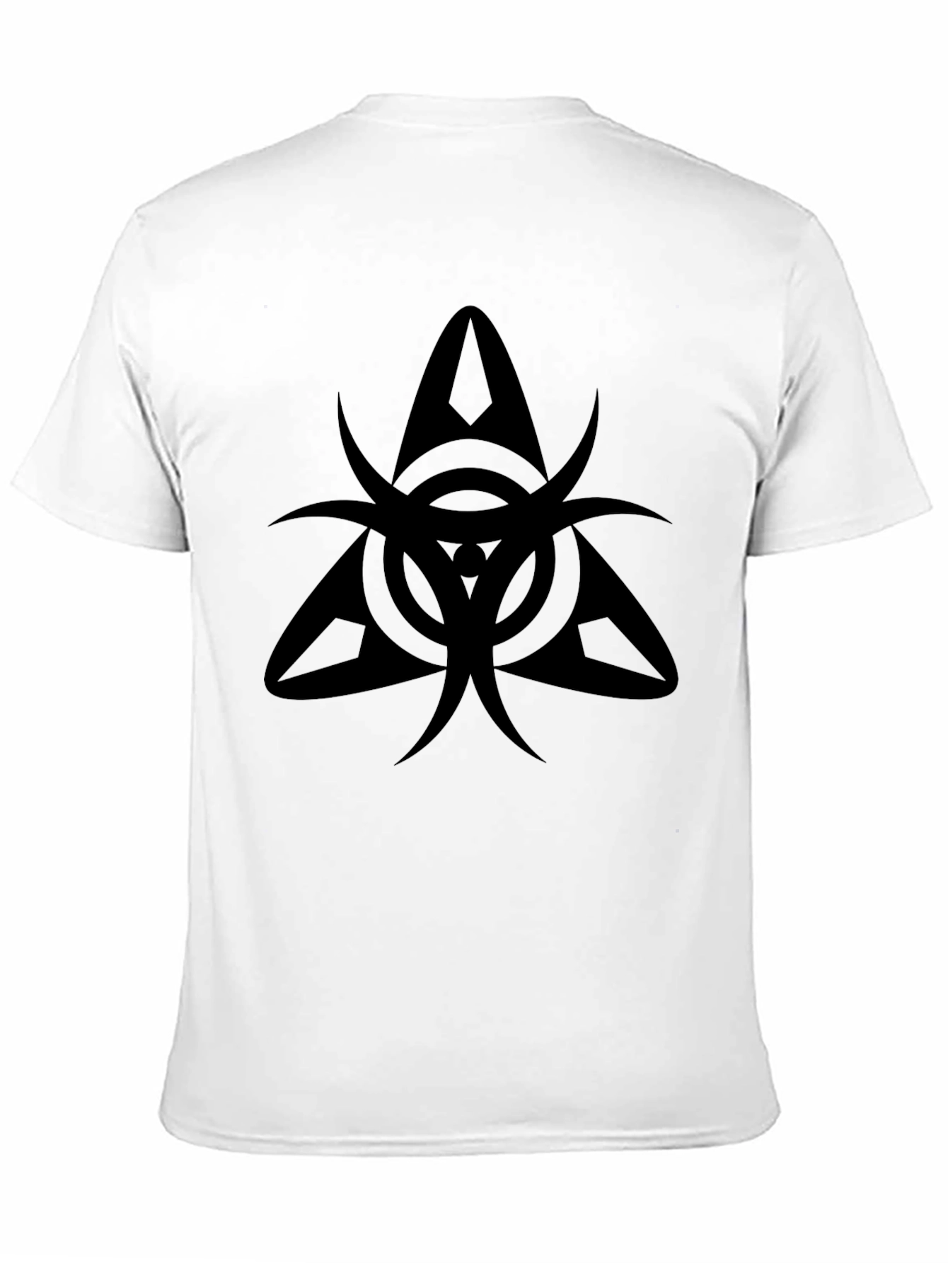 Mens Black Graphic Tee - Triangle Symbol Design