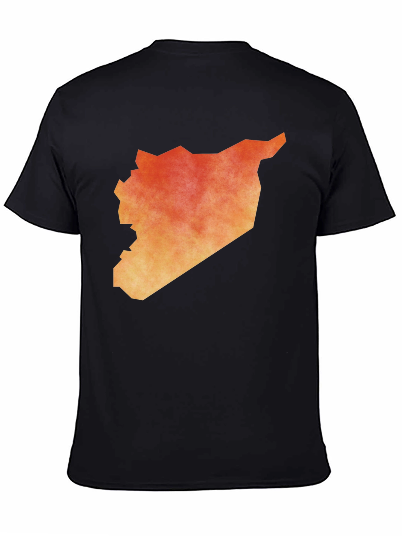 Syria Map Graphic Tee - Black Cotton T-Shirt