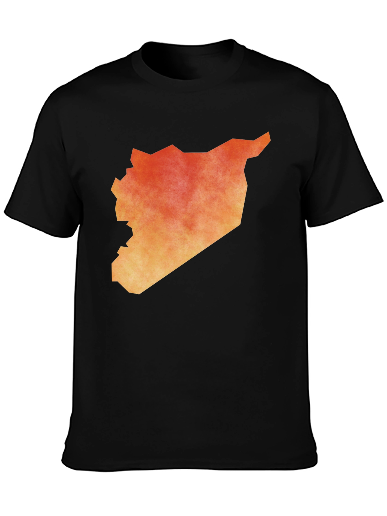 Syria Map Graphic Tee - Black Cotton T-Shirt