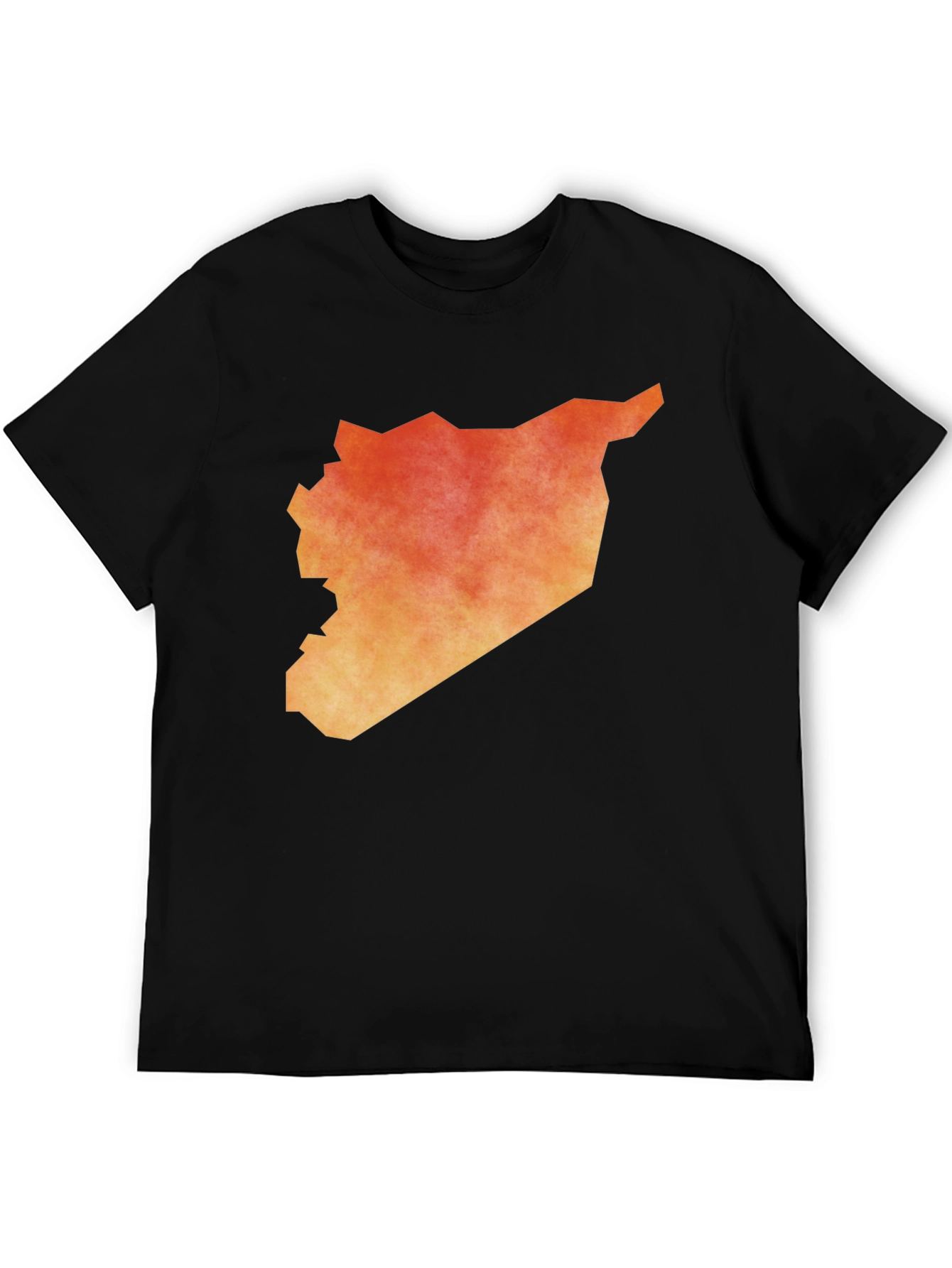 Syria Map Graphic Tee - Black Cotton T-Shirt