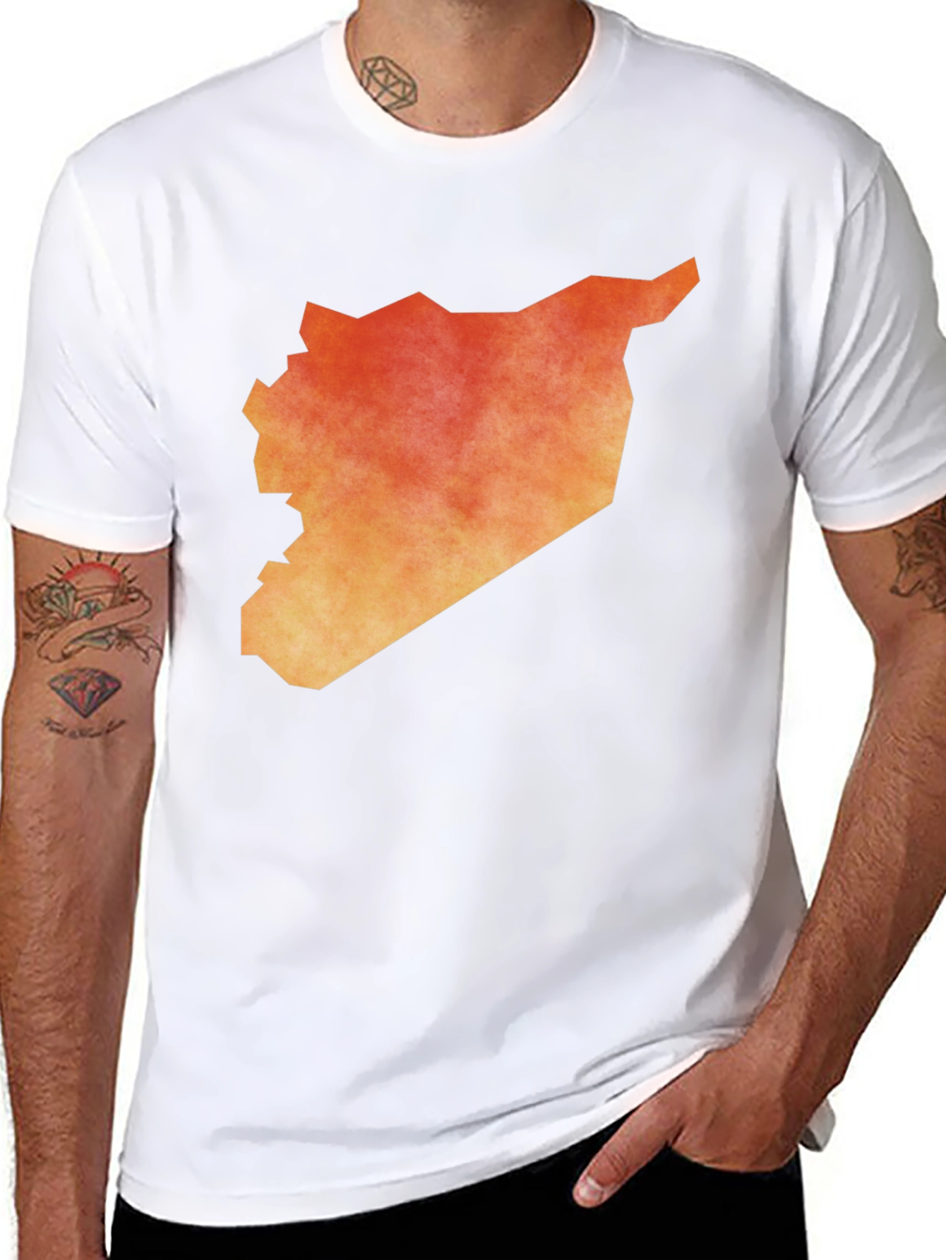 Syria Map Graphic Tee - Black Cotton T-Shirt