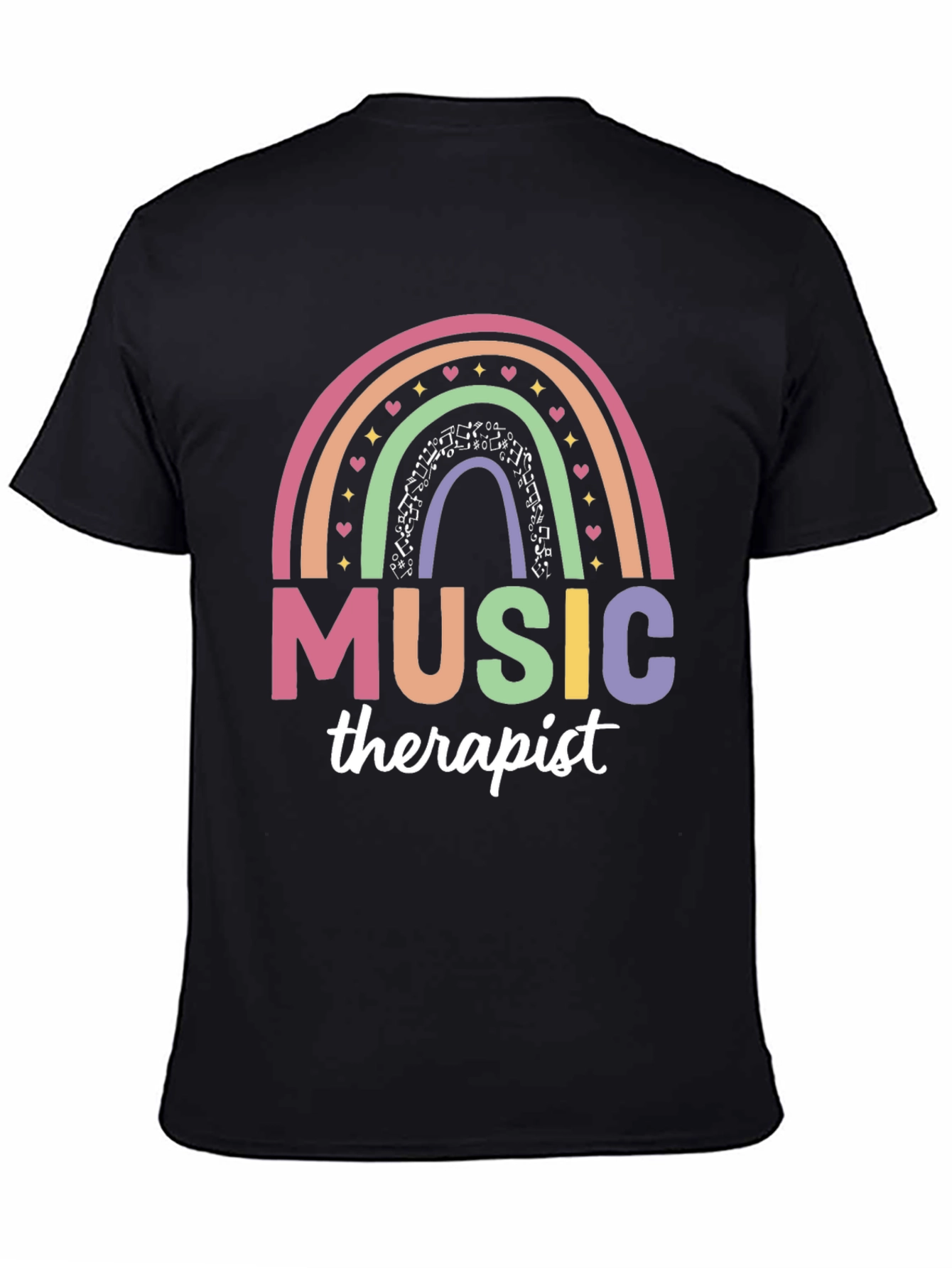 Music Therapist Rainbow Graphic T-Shirt