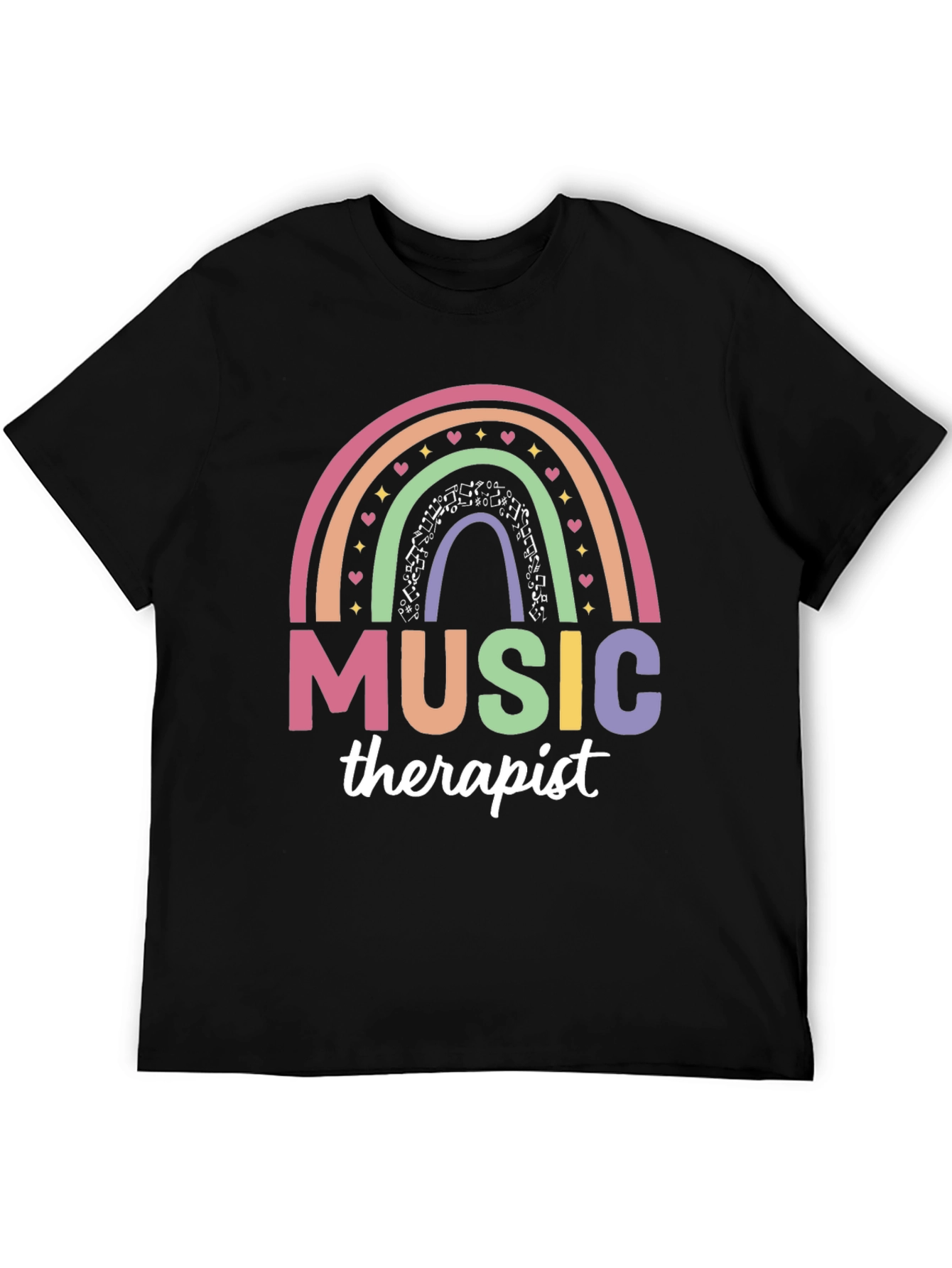 Music Therapist Rainbow Graphic T-Shirt