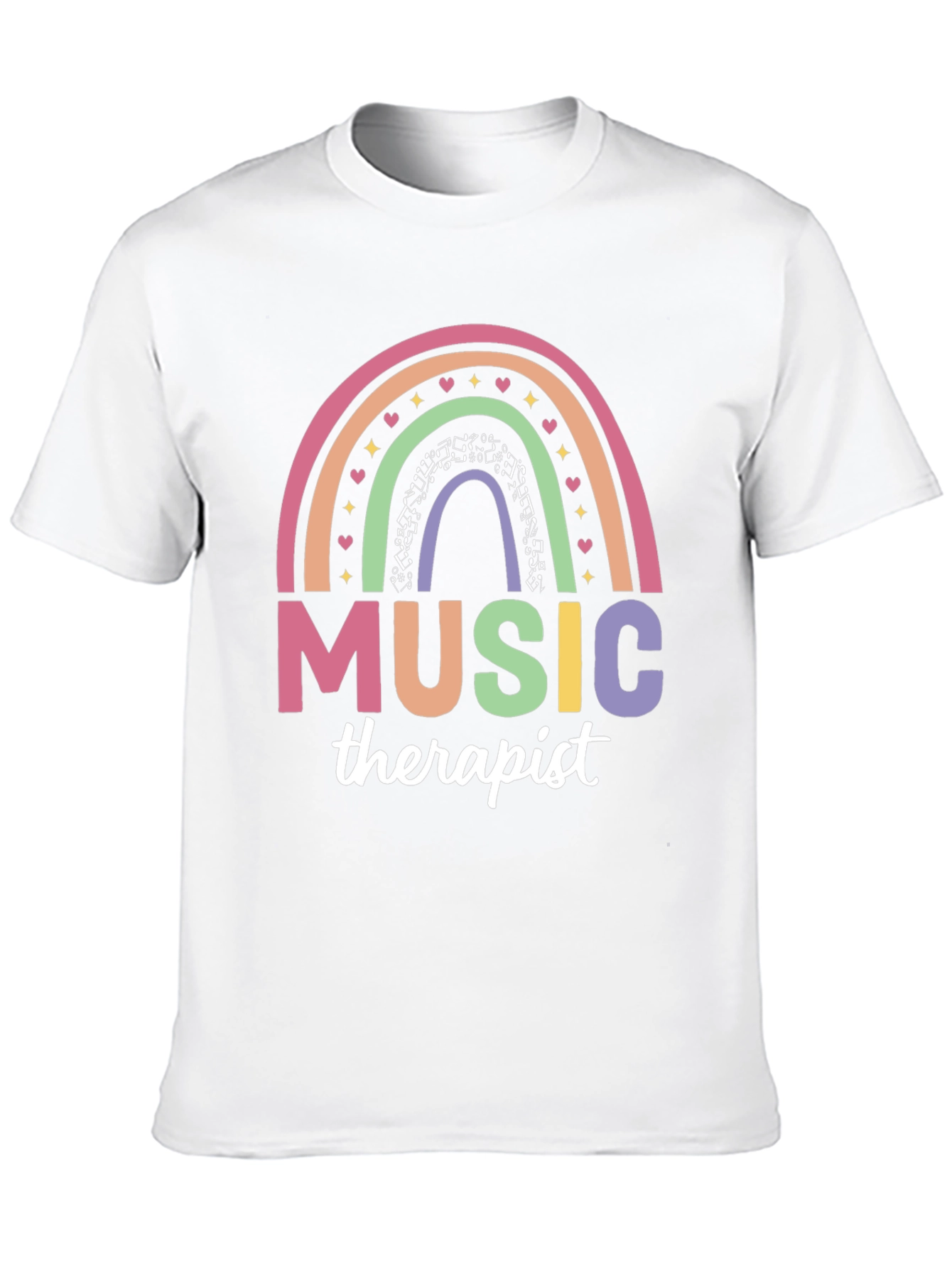Music Therapist Rainbow Graphic T-Shirt
