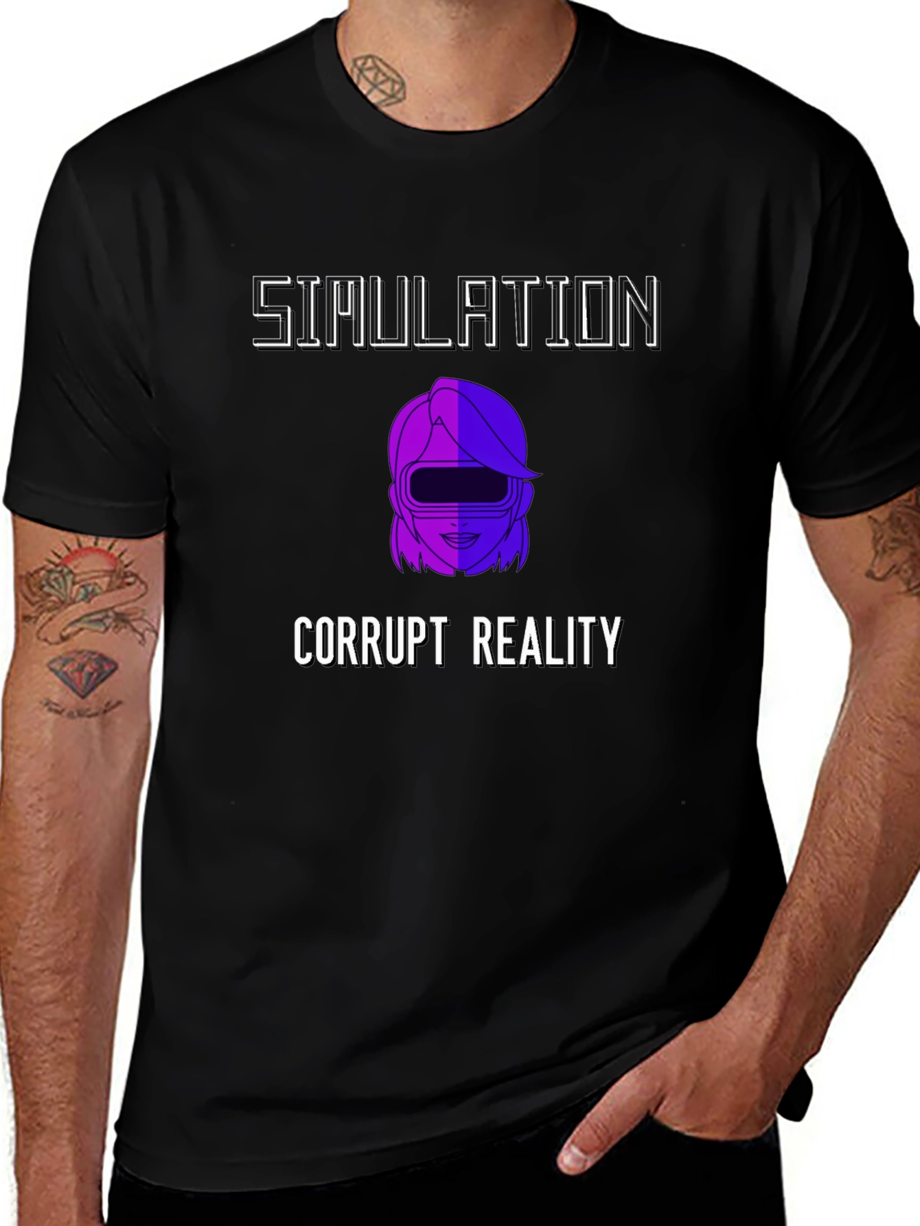 Simulation Corrupt Reality Graphic T-Shirt
