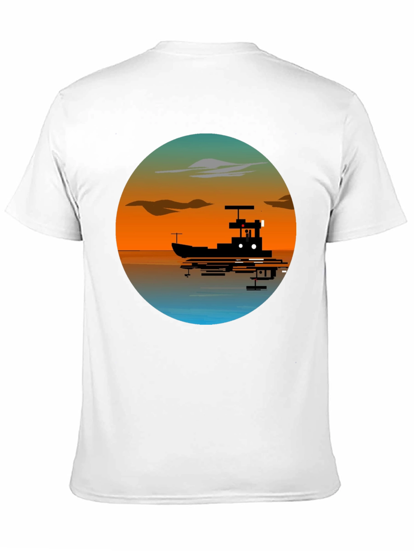 Sunset Boat Graphic T-Shirt