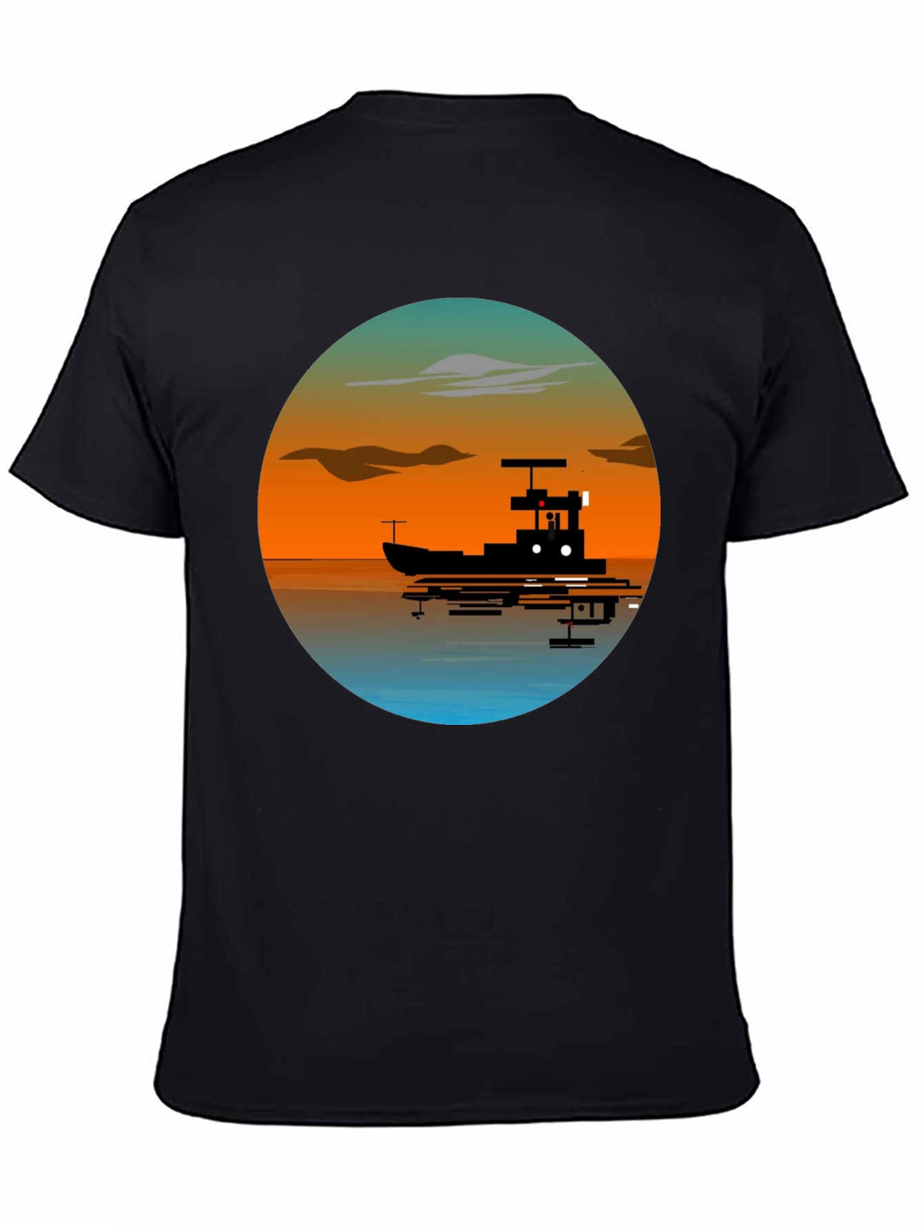 Sunset Boat Graphic T-Shirt