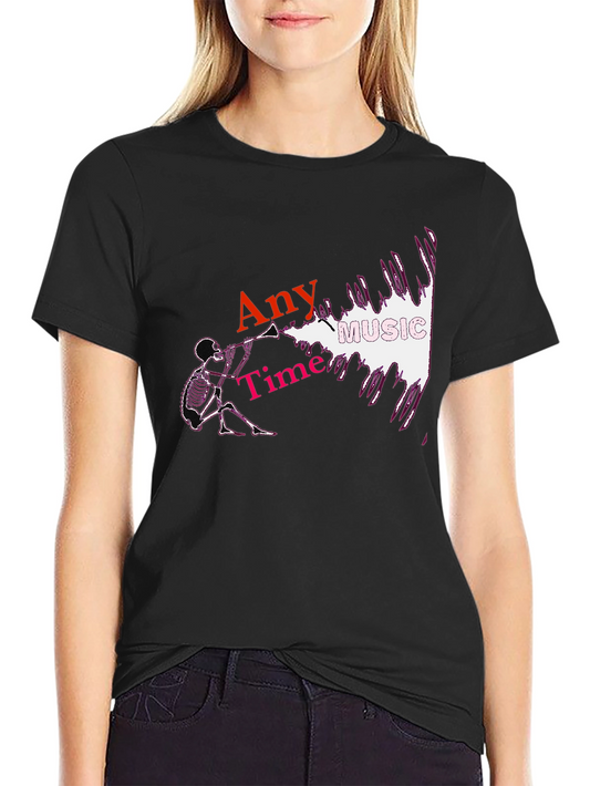 Any Time Music Skeleton T-Shirt