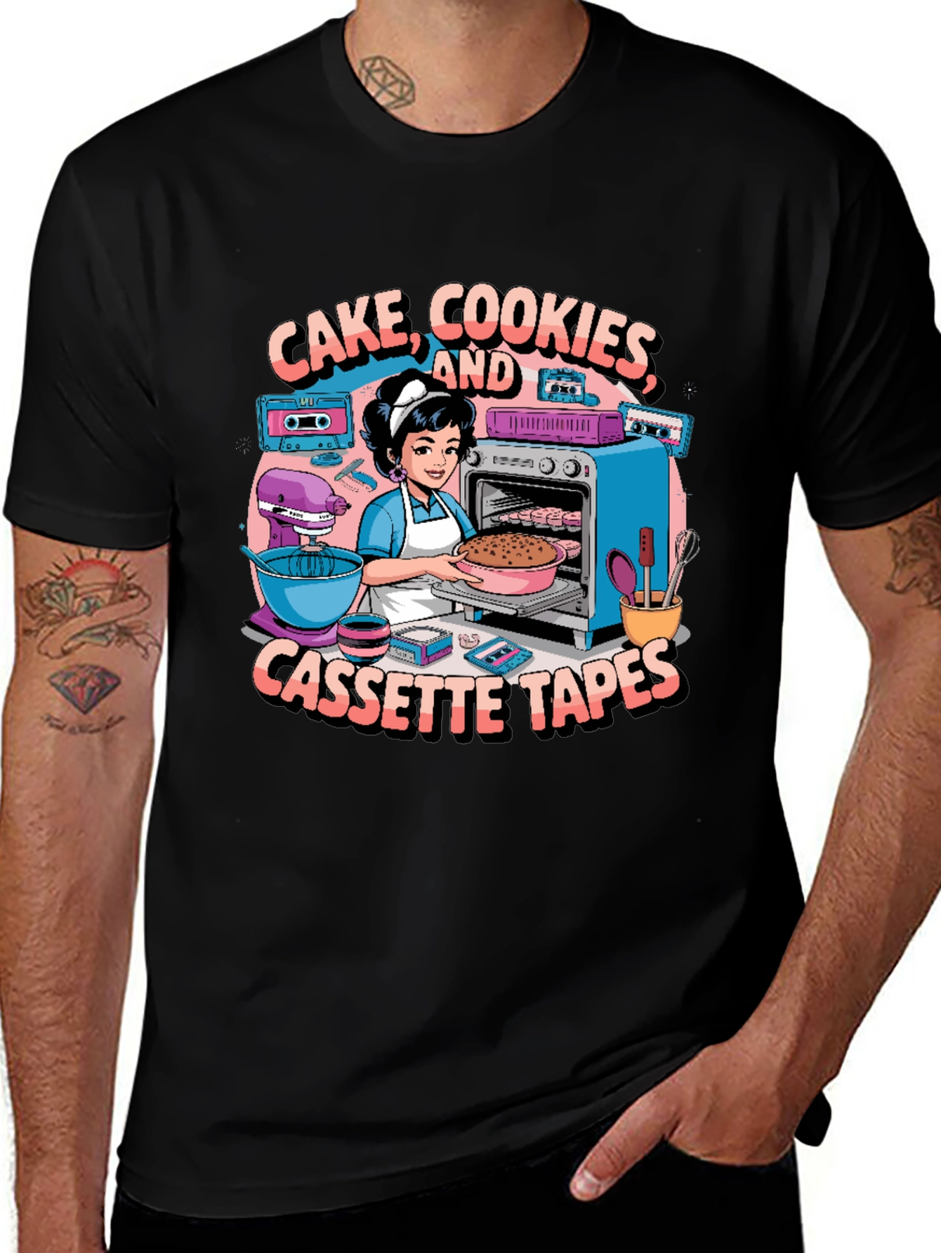 Cake Cookies and Cassette Tapes T-Shirt