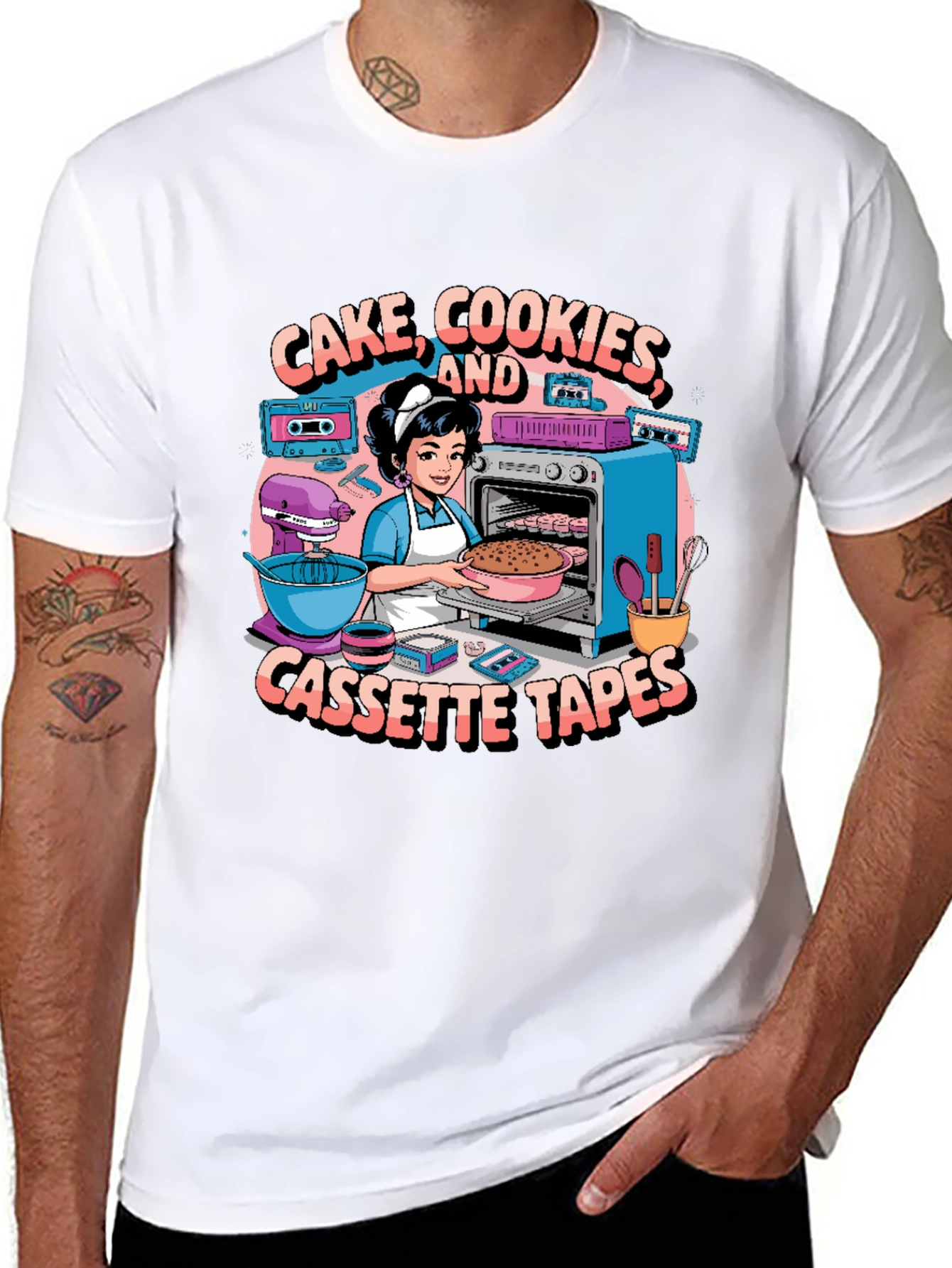 Cake Cookies and Cassette Tapes T-Shirt