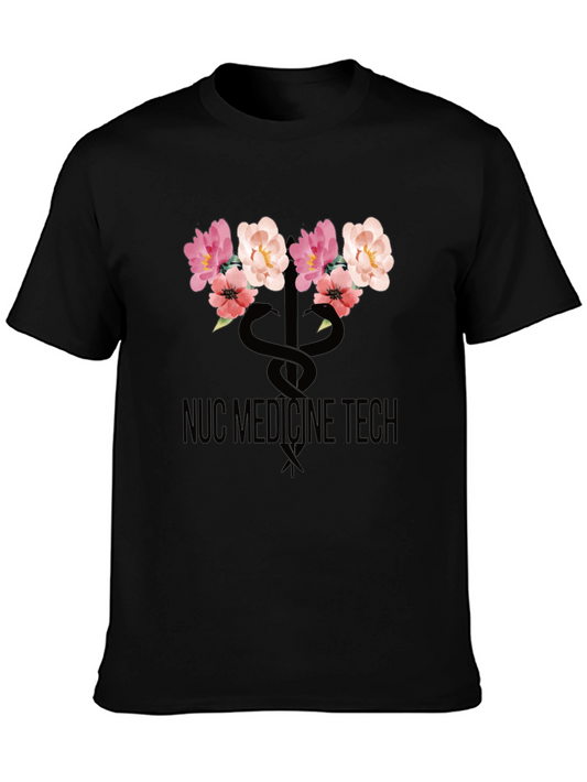 Nuc Medicine Tech Floral Caduceus Graphic Tee