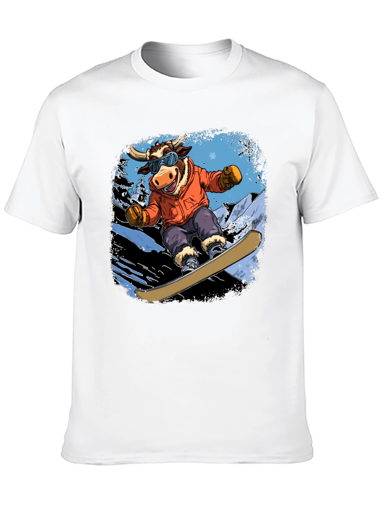 Snowboarding Bull Graphic Tee