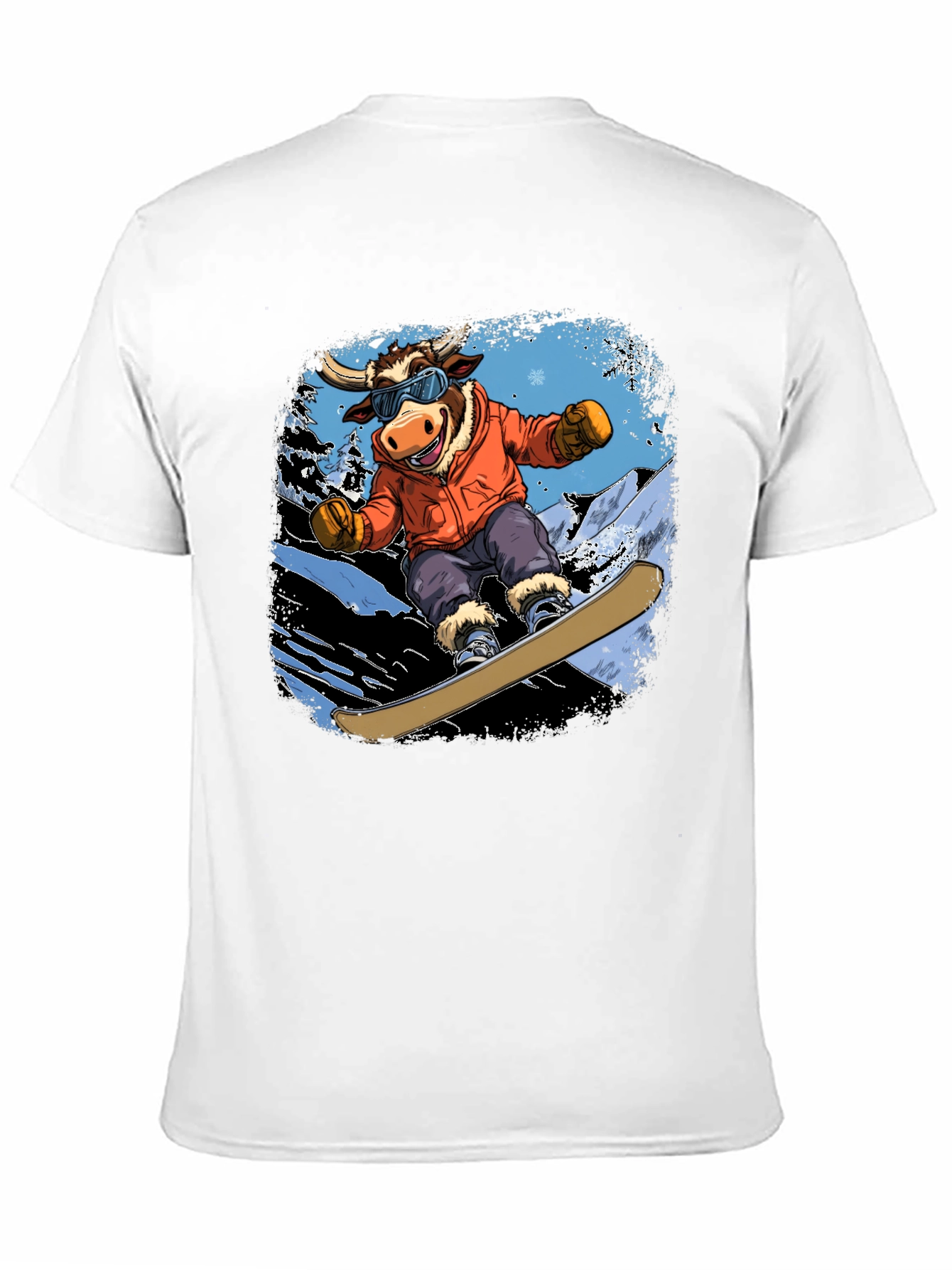 Snowboarding Bull Graphic Tee
