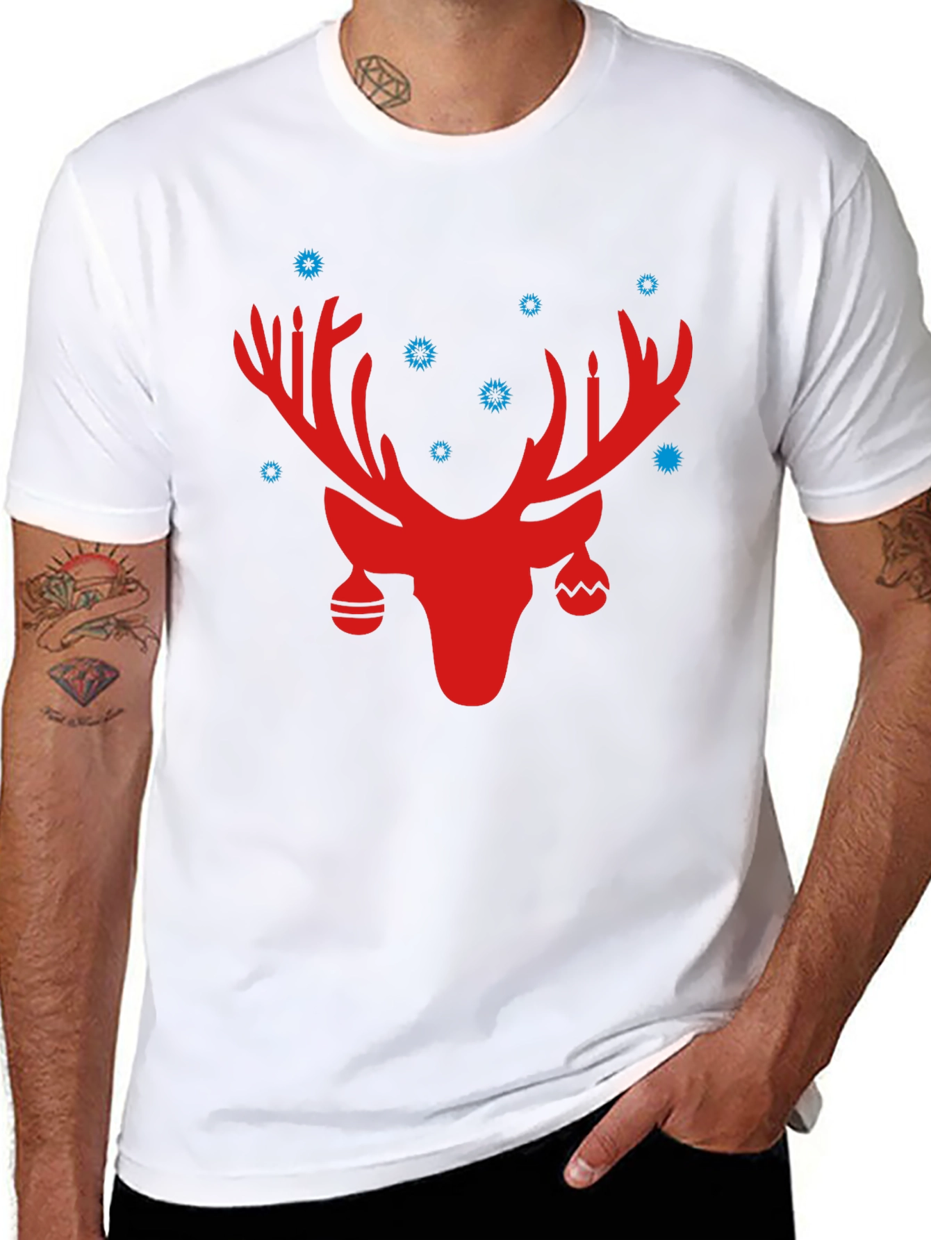Festive Reindeer Graphic Tee - Holiday Style
