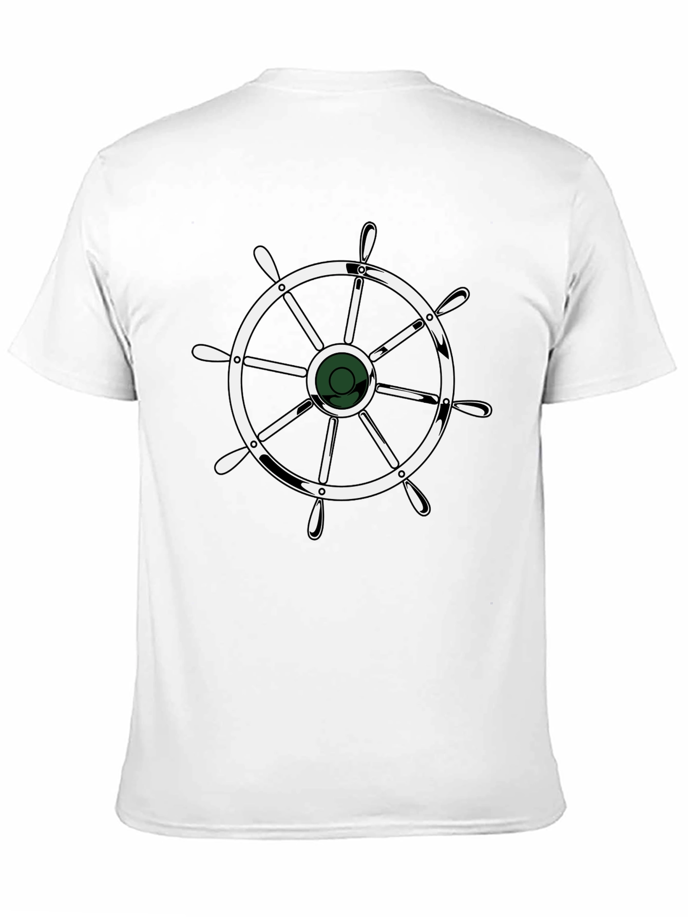 Nautical Wheel Graphic Black T-Shirt