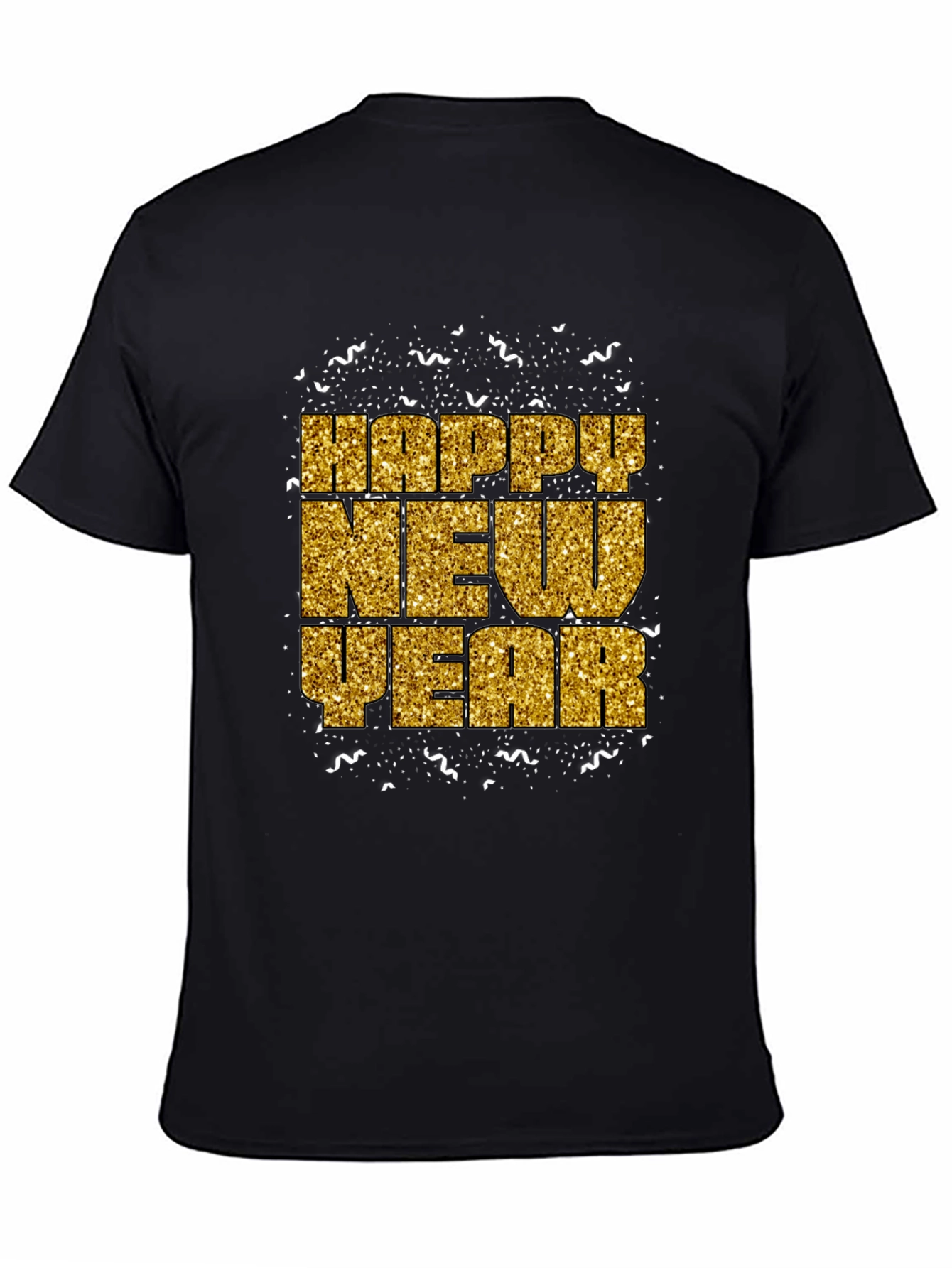 Happy New Year Gold Glitter Graphic Tee