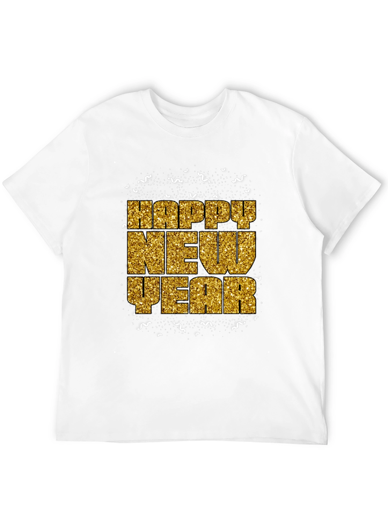 Happy New Year Gold Glitter Graphic Tee