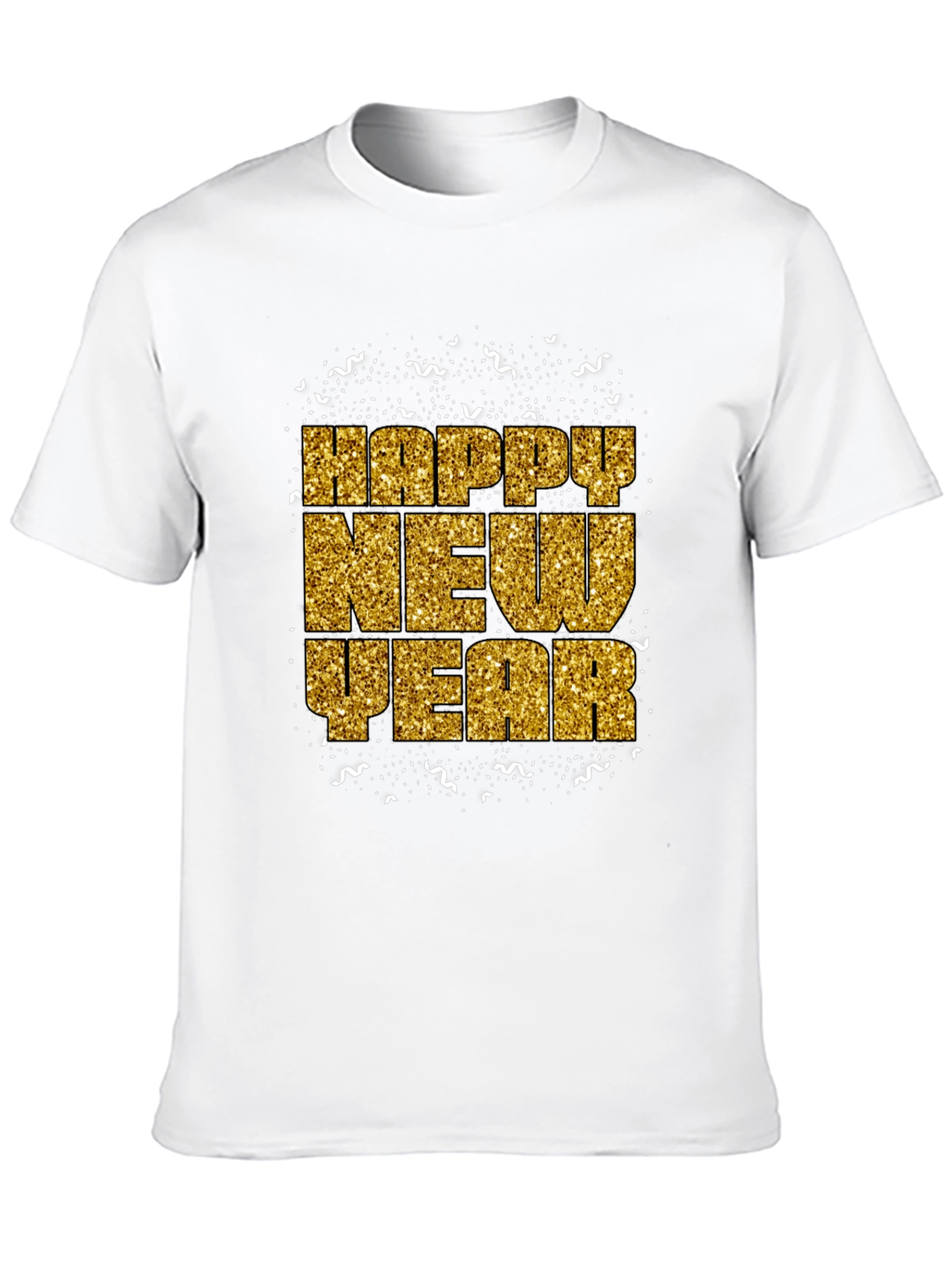 Happy New Year Gold Glitter Graphic Tee