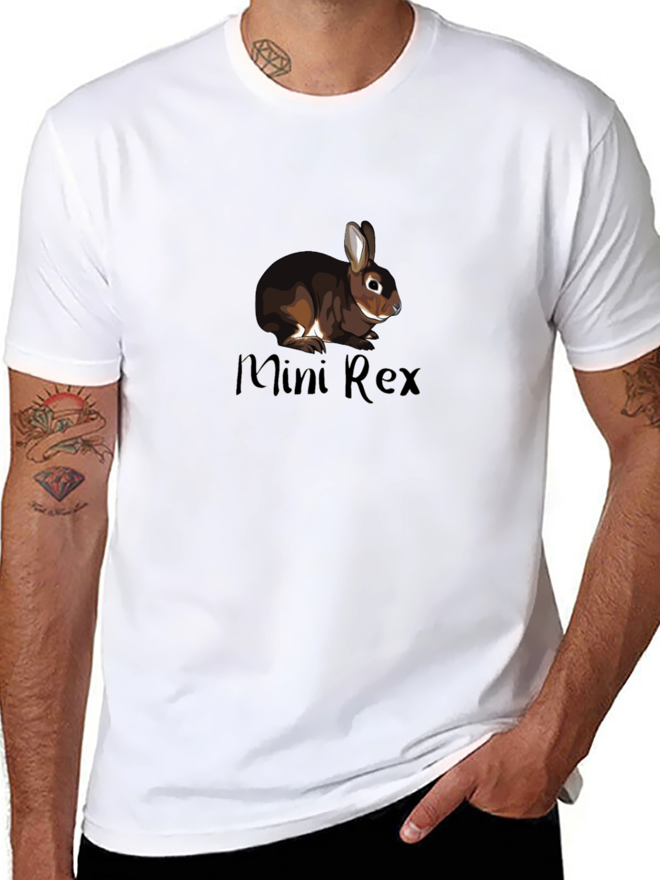Mini Rex Rabbit Graphic Black T-Shirt