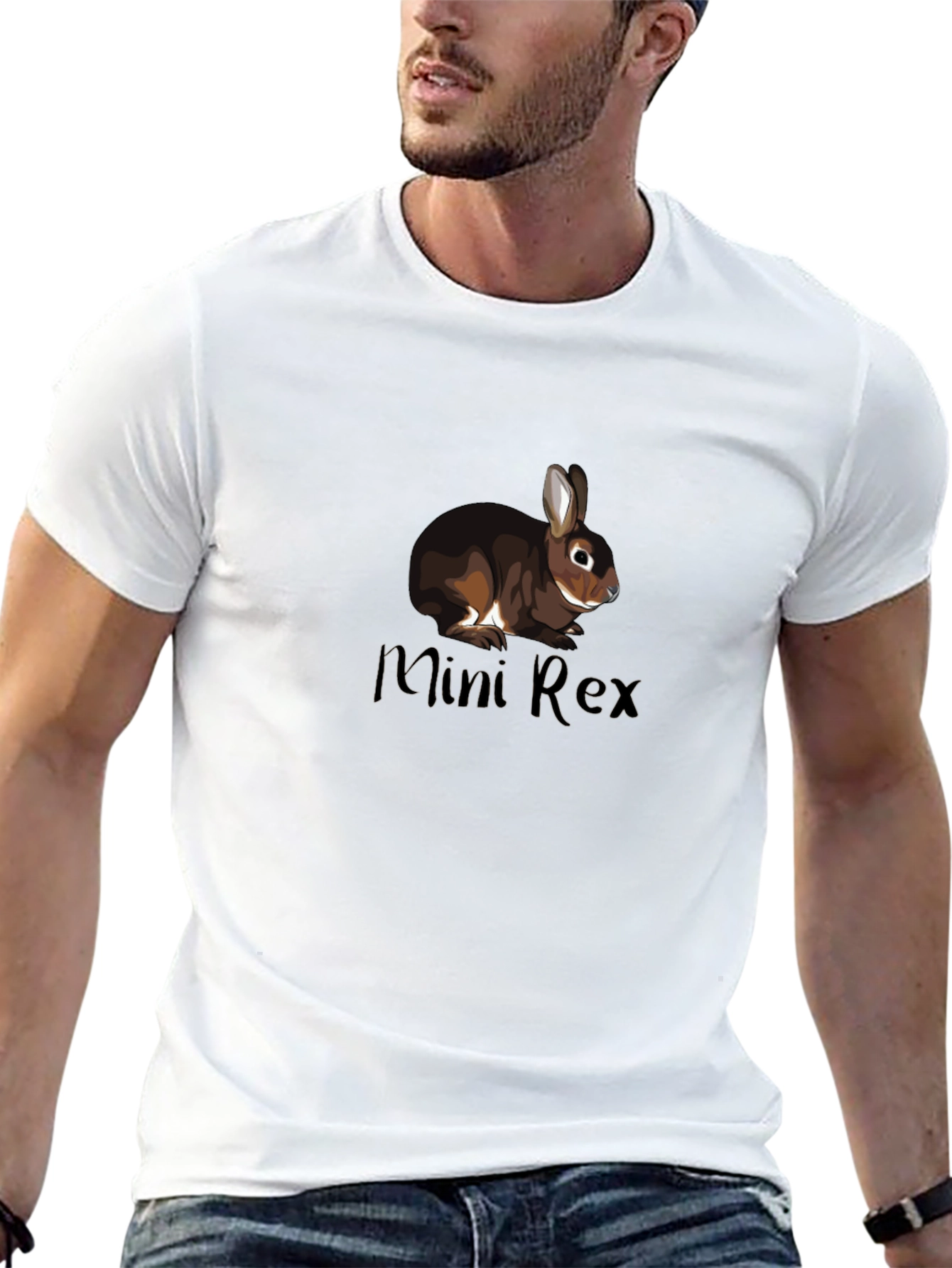 Mini Rex Rabbit Graphic Black T-Shirt