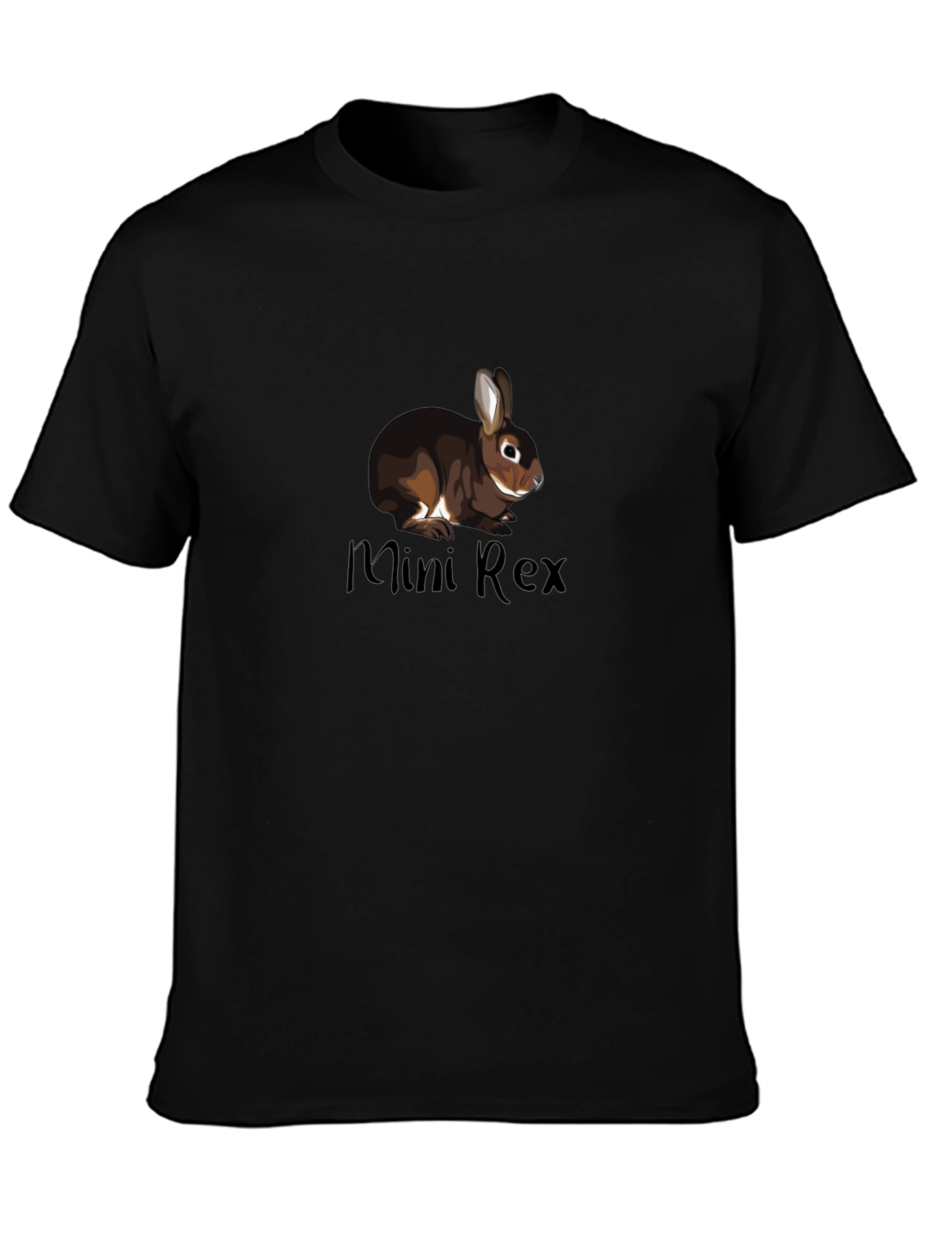 Mini Rex Rabbit Graphic Black T-Shirt